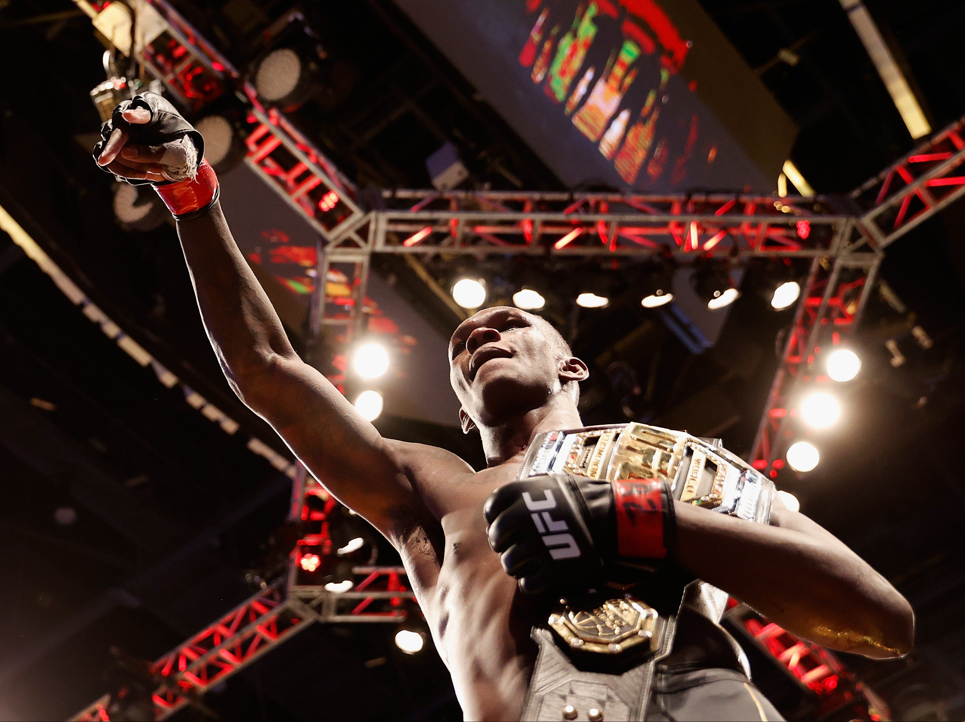 Israel Adesanya after retaining the UFC middleweight title for the third time