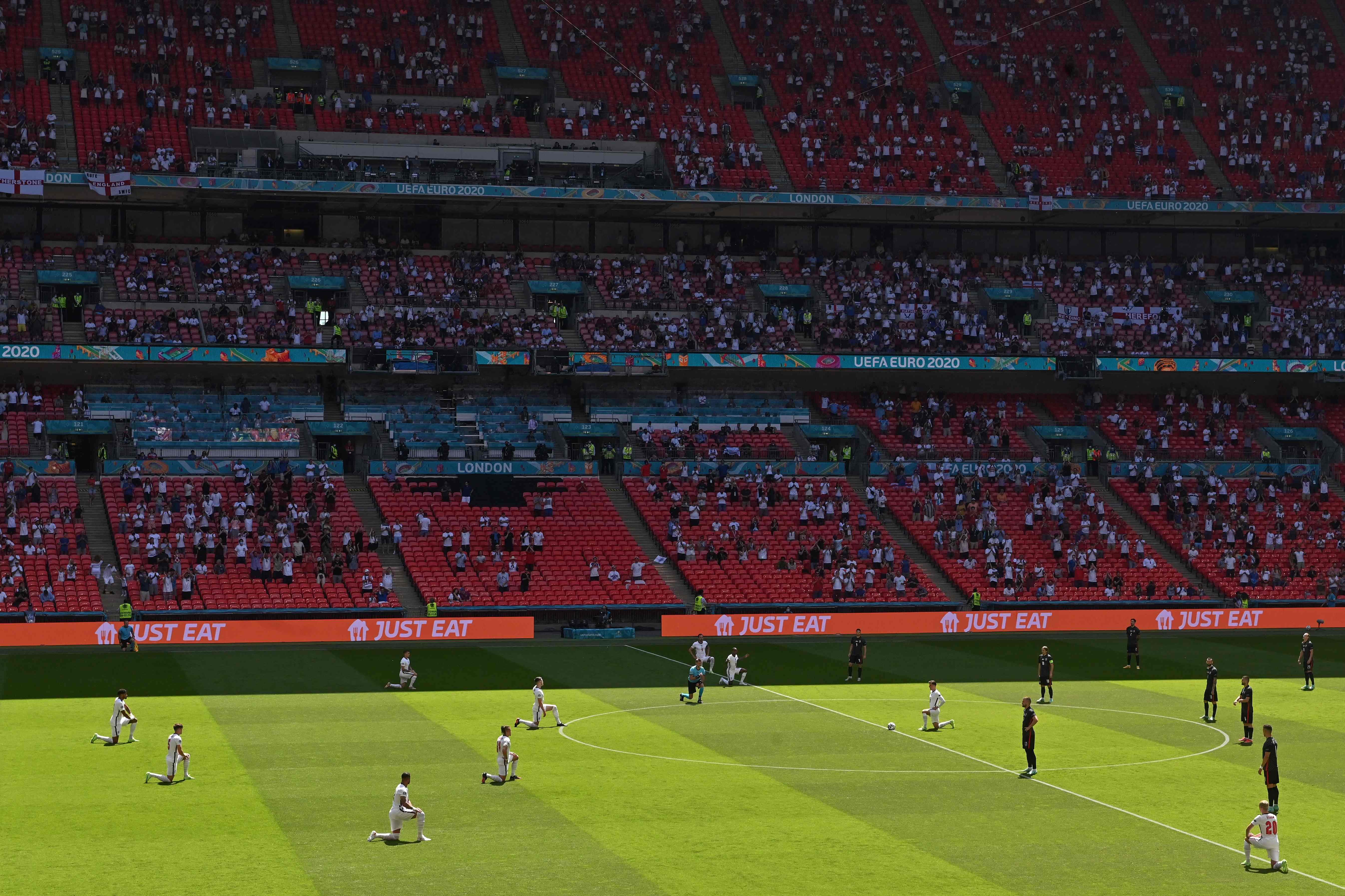 England fans boo taking of the knee before first Euro 2020 game against Croatia