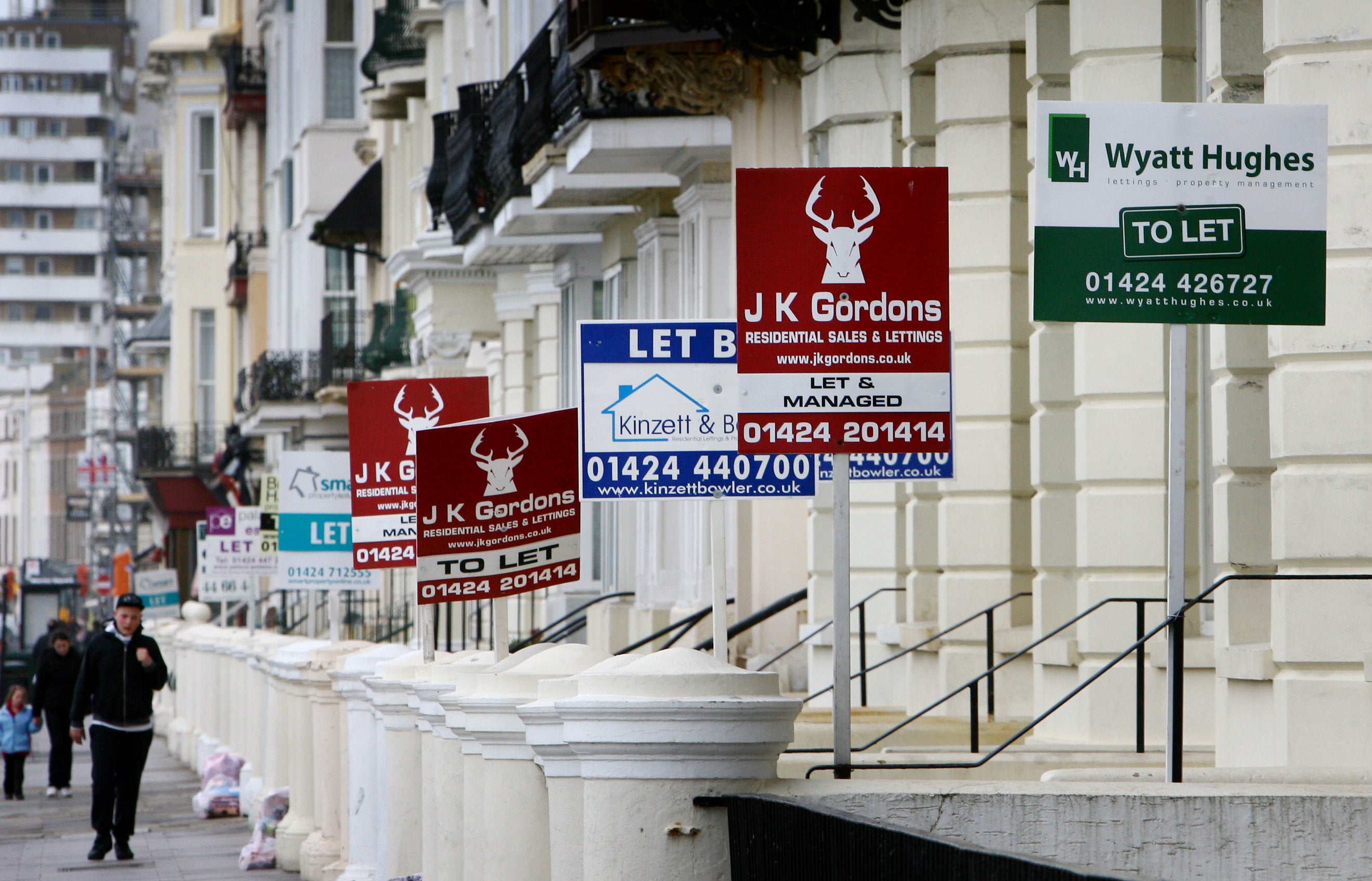 Letting agents' signs outside houses