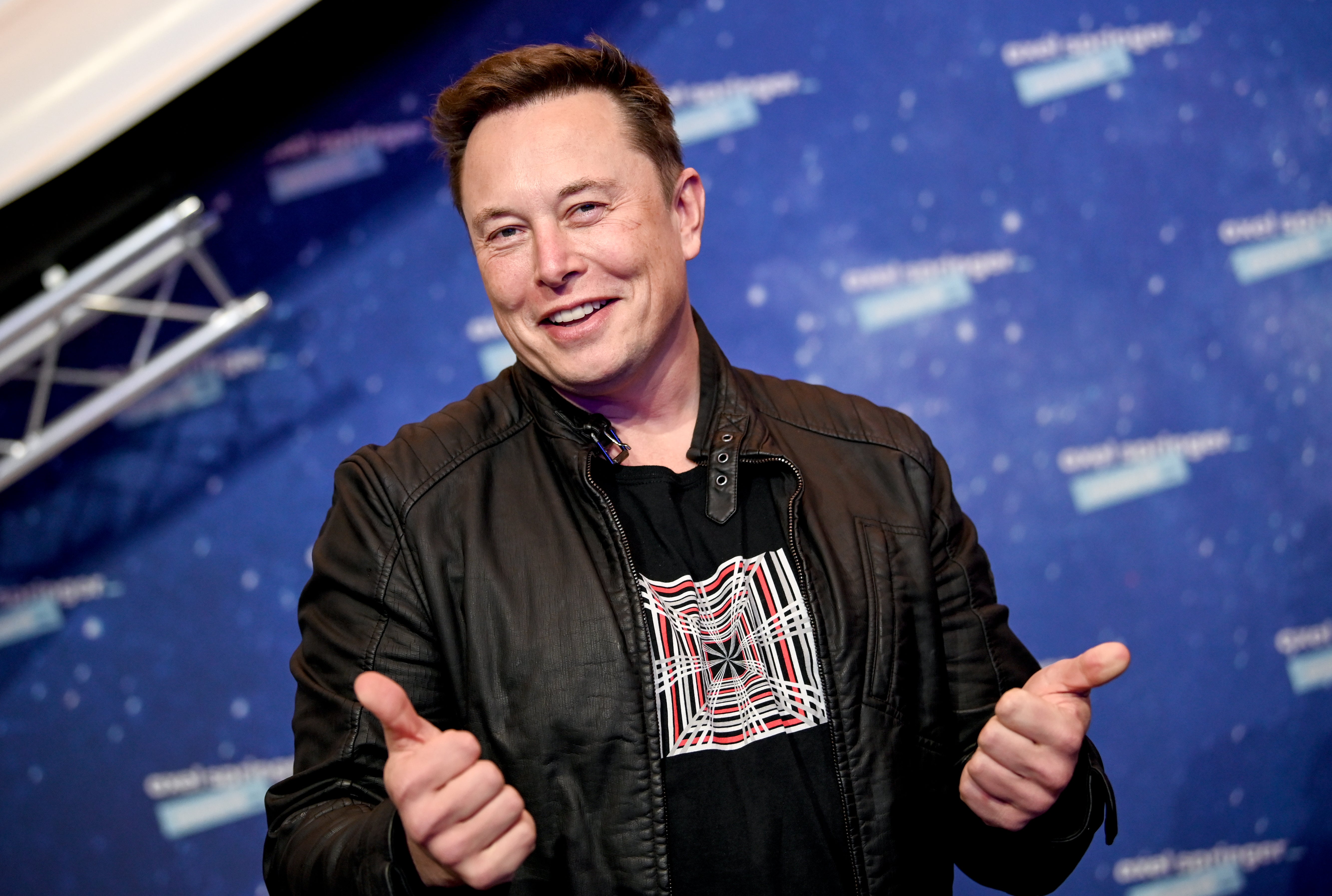 SpaceX and Tesla chief Elon Musk poses on the red carpet of the Axel Springer Award 2020 on 1 December, 2020