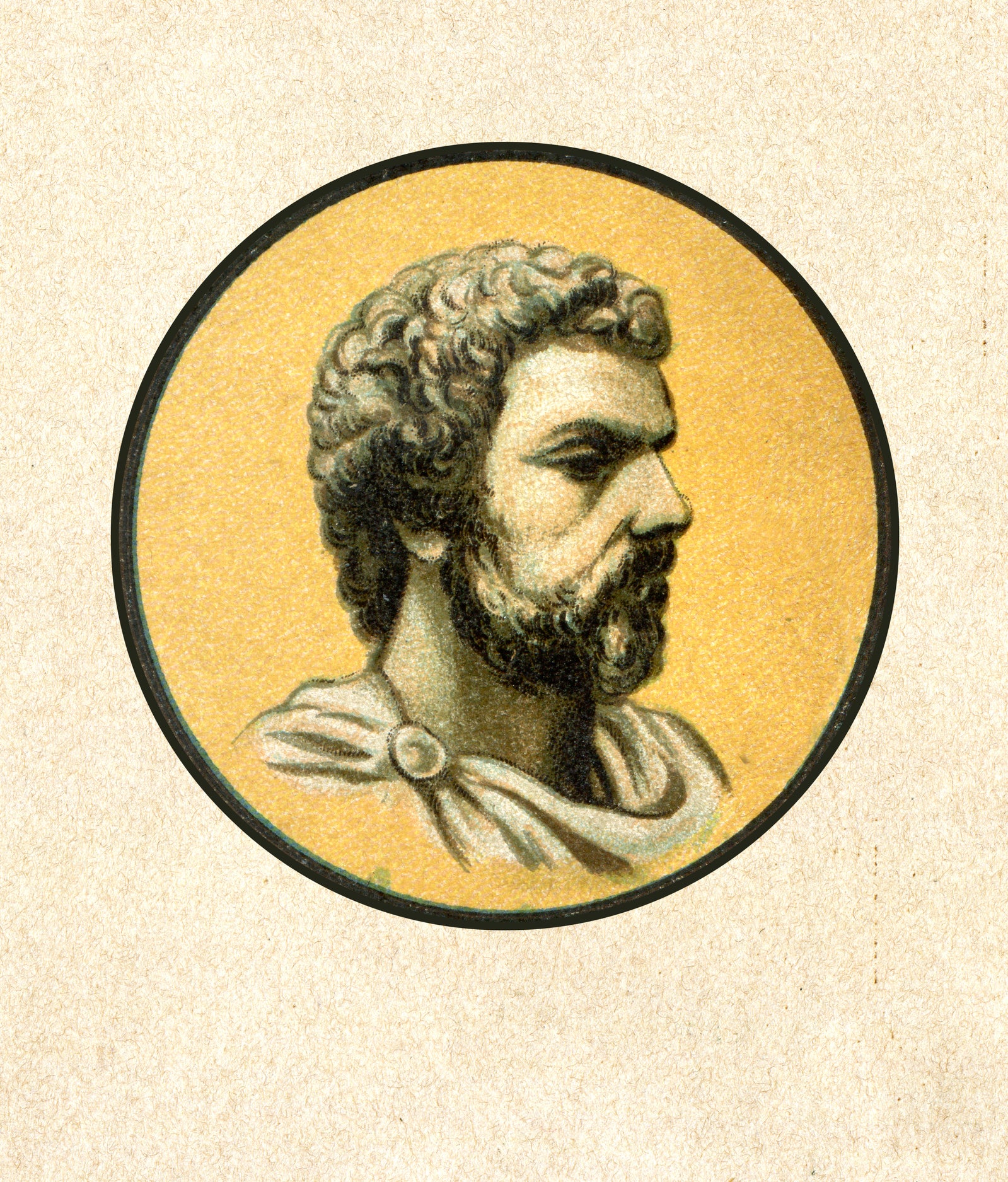 A steel engraving of Marcus Aurelius