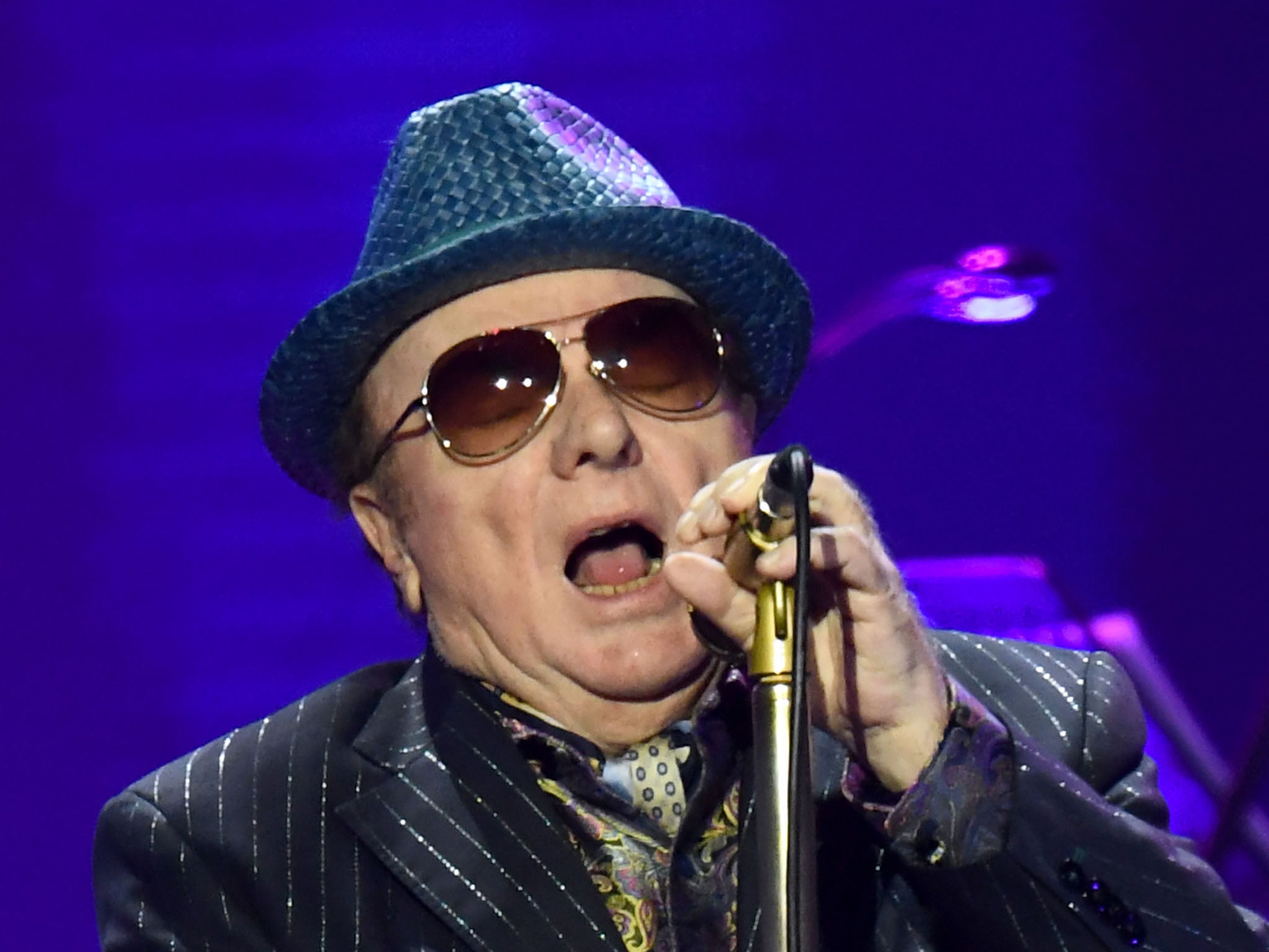 Cantankerous pop star: Van Morrison performs in March 2020, before coronavirus struck