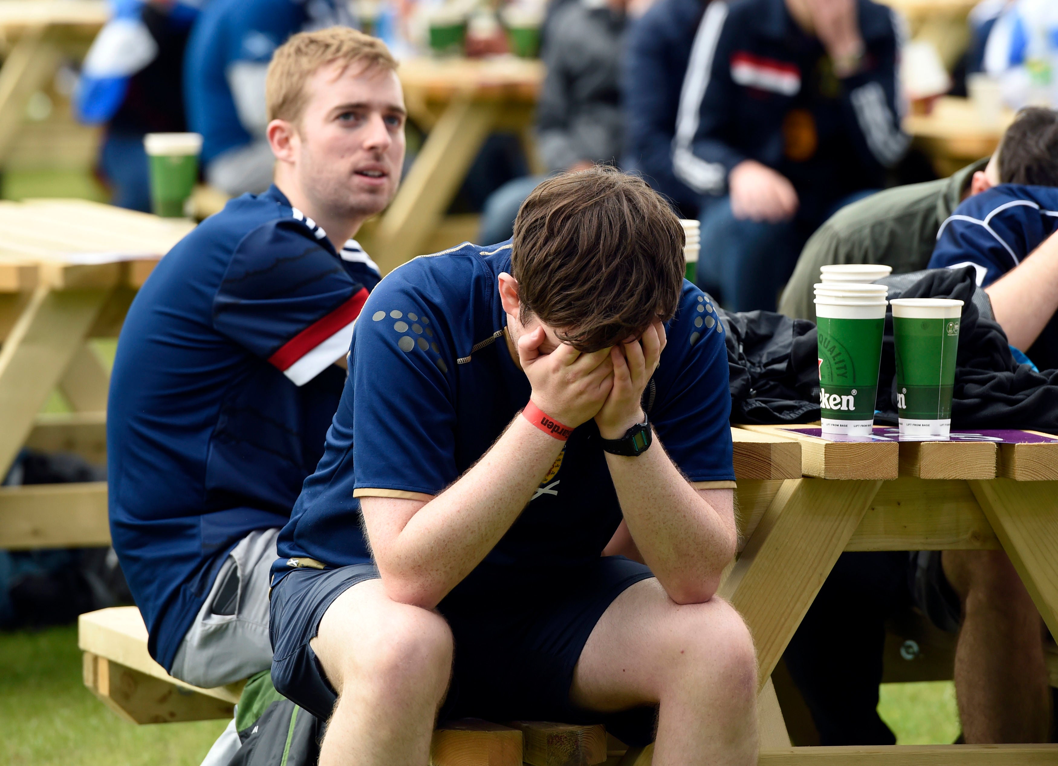 Scotland fans at the Fan Zone in Glasgow.