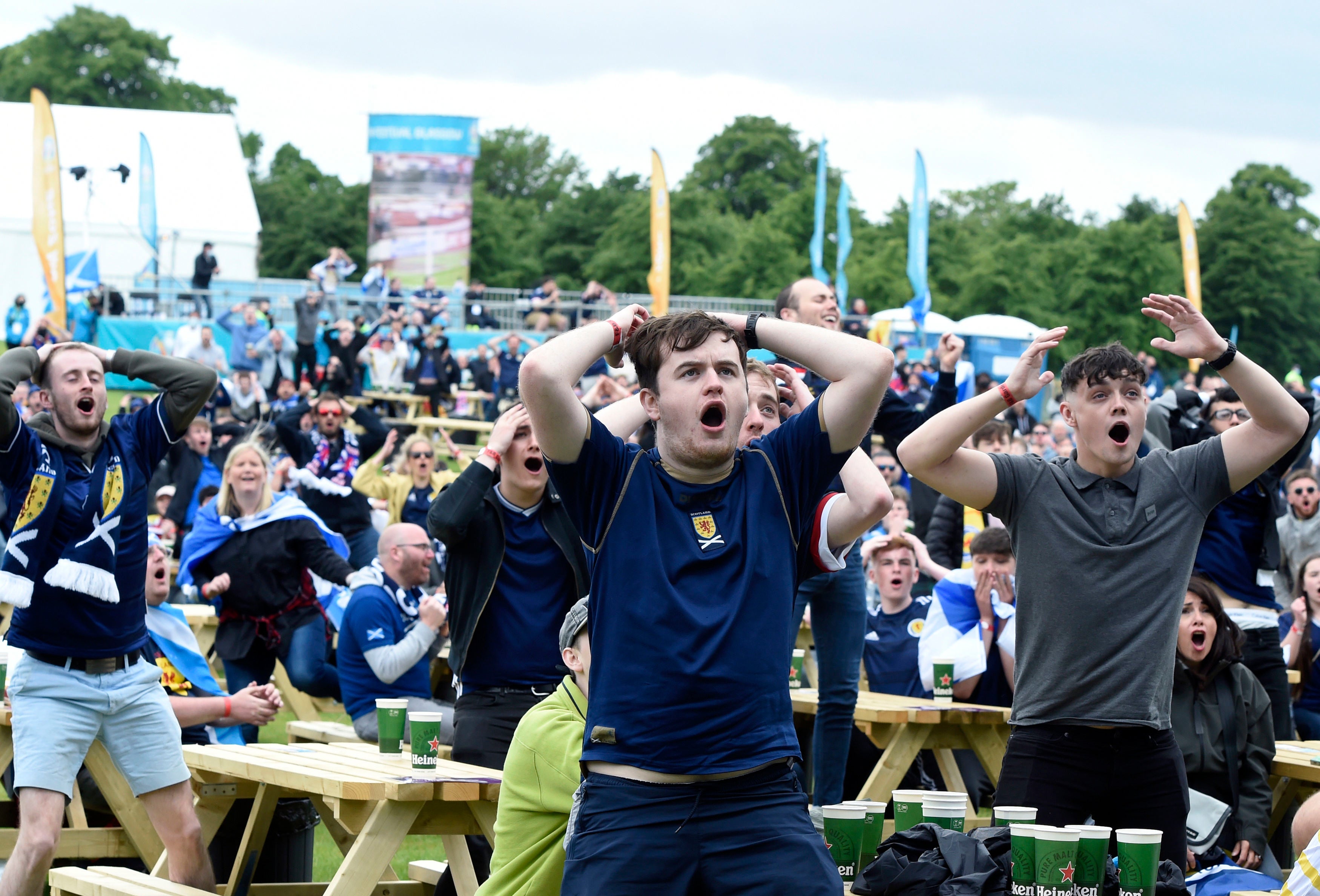 Scotland fans at the Fan Zone in Glasgow