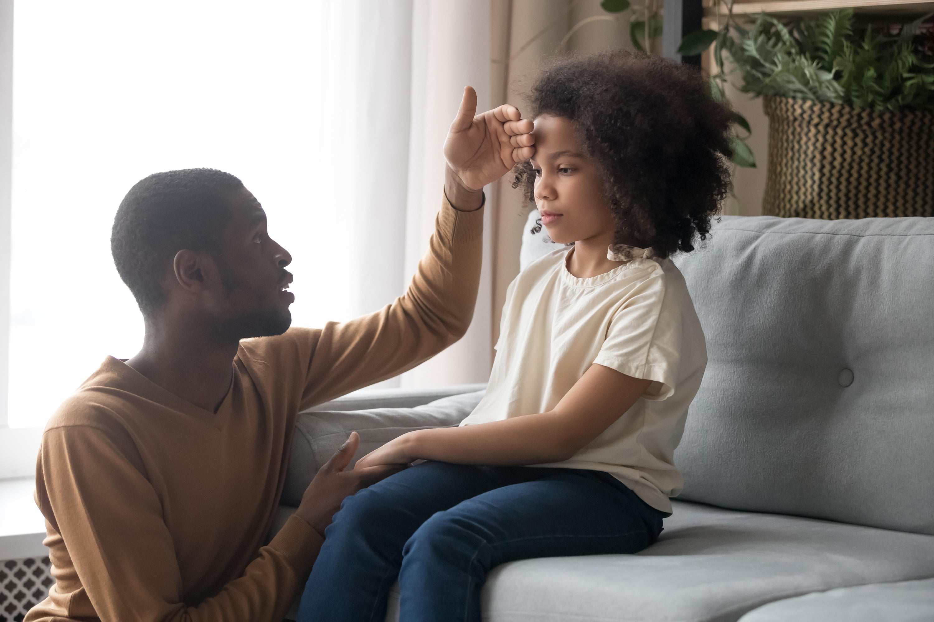 dad worrying about daughter's health