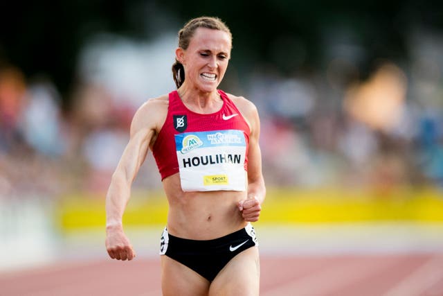 <p>Shelby Houlihan after winning the women's 5000m at the 39th edition of the 'Nacht van de Atletiek (EA Classic Meeting) in Heusden-Zolde in 2018</p>