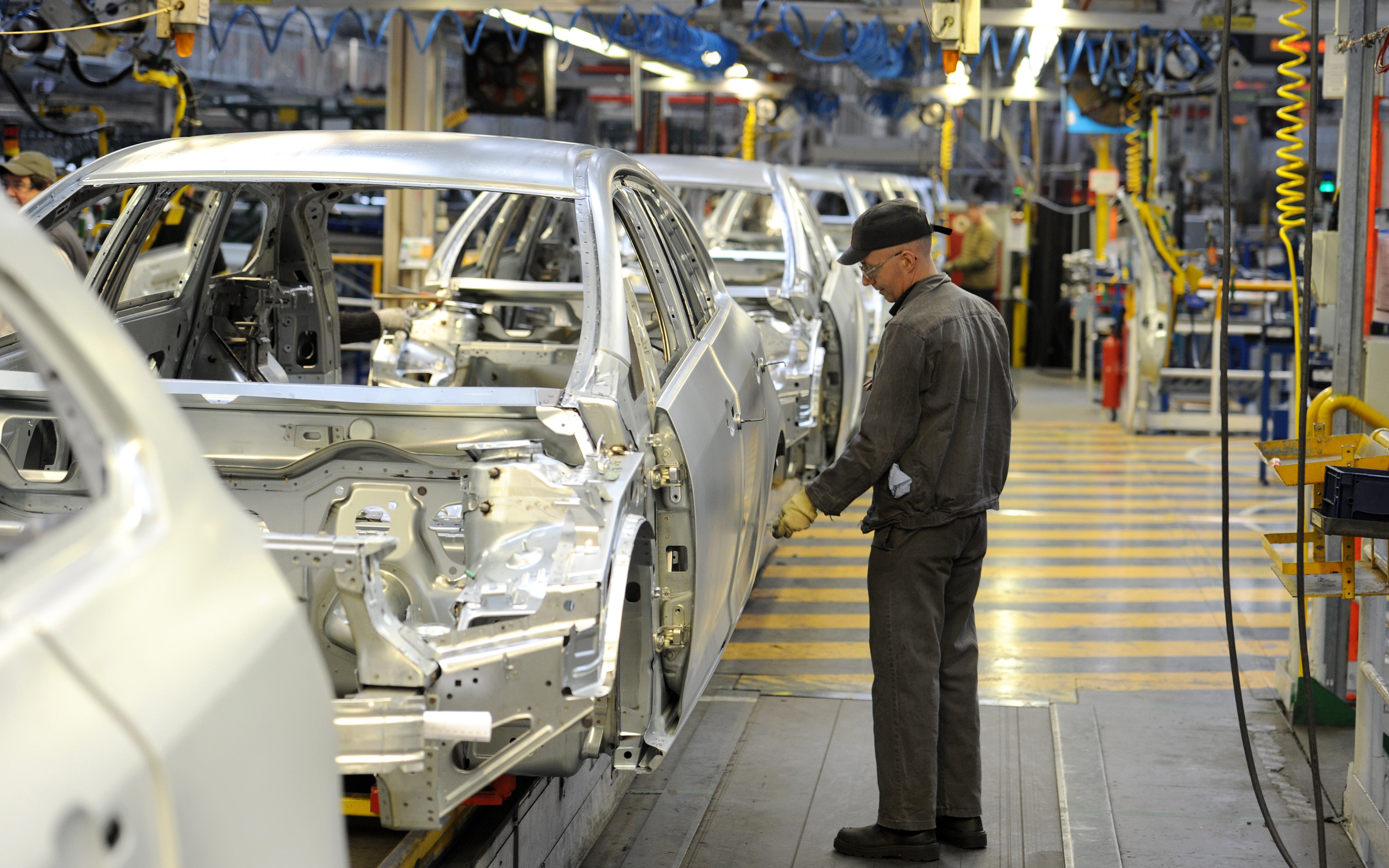 A production line at the Vauxhall factory in Ellesmere Port, Cheshire