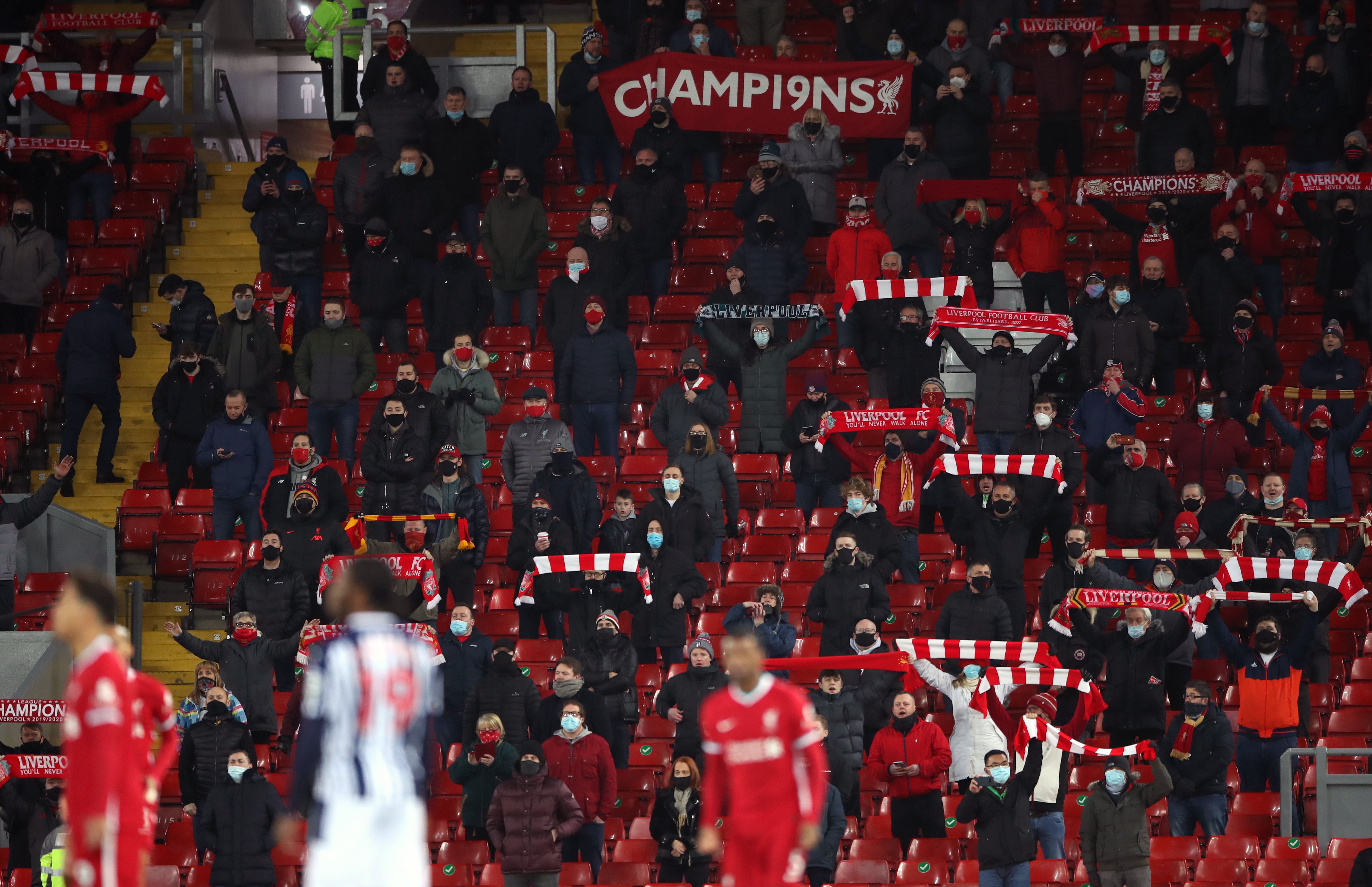 Liverpool fans in the Kop