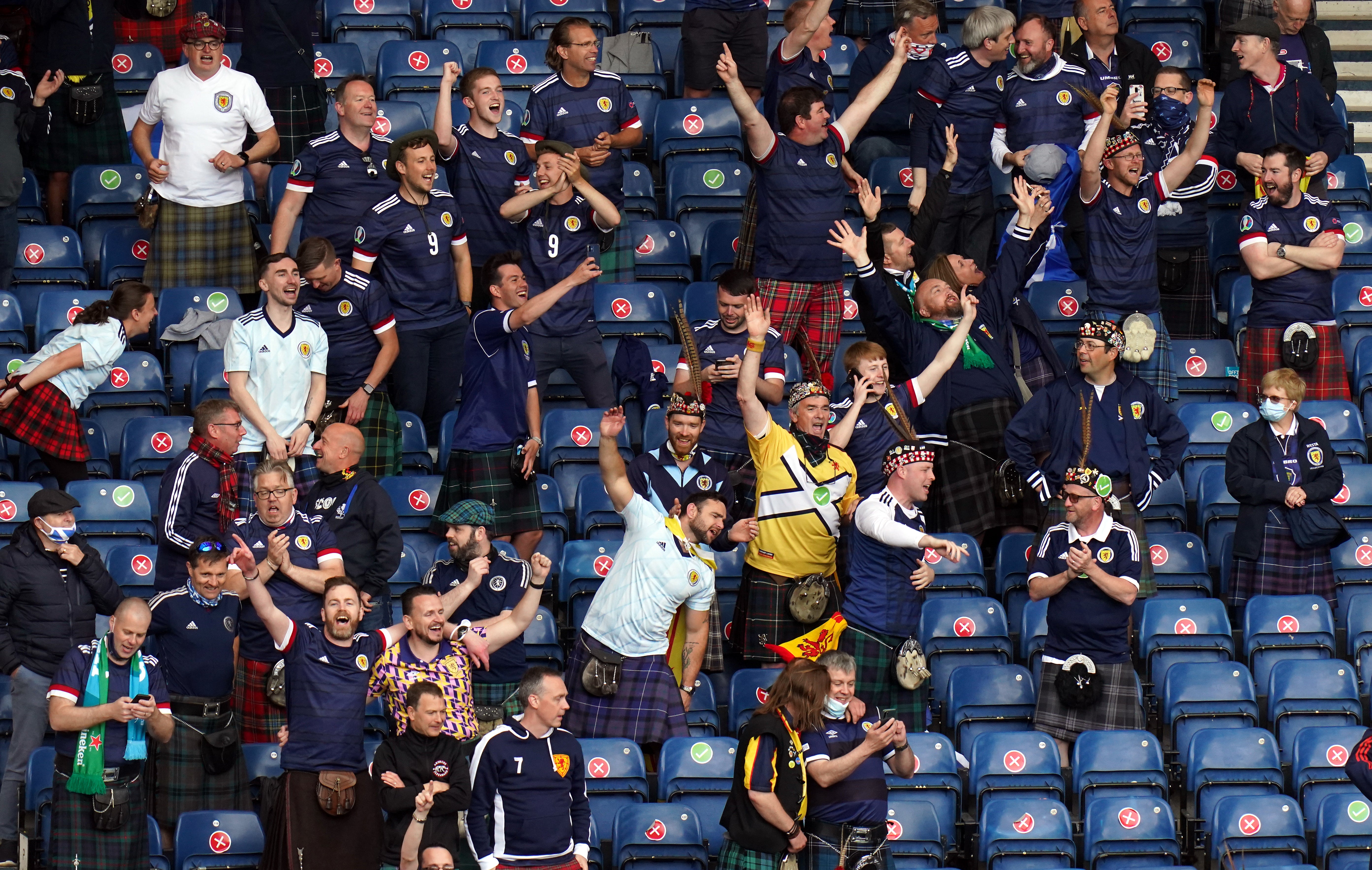 Fans inside Hampden