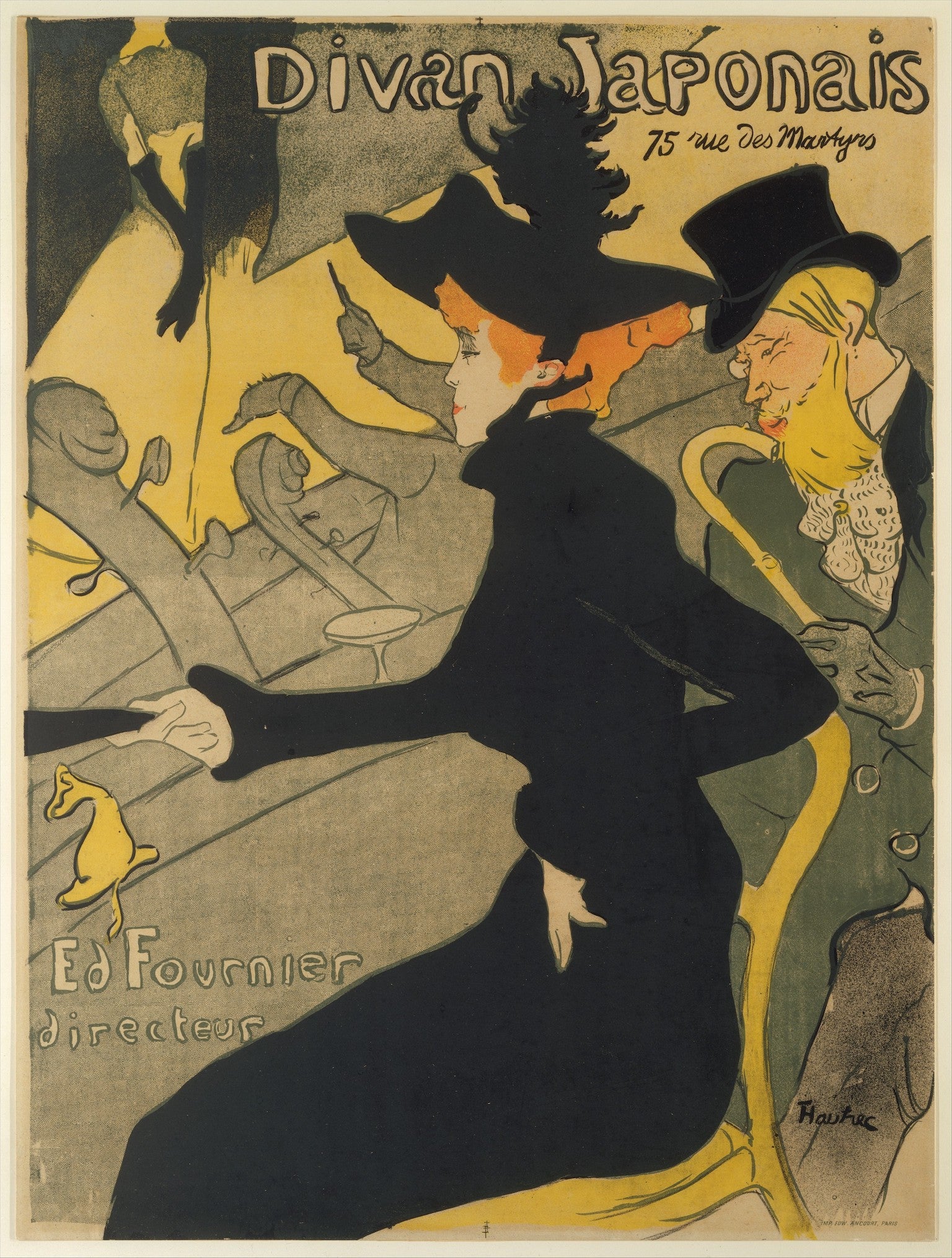 Jane Avril pictured in ‘Divan Japonais’ by Henri de Toulouse-Lautrec (1892-1893)