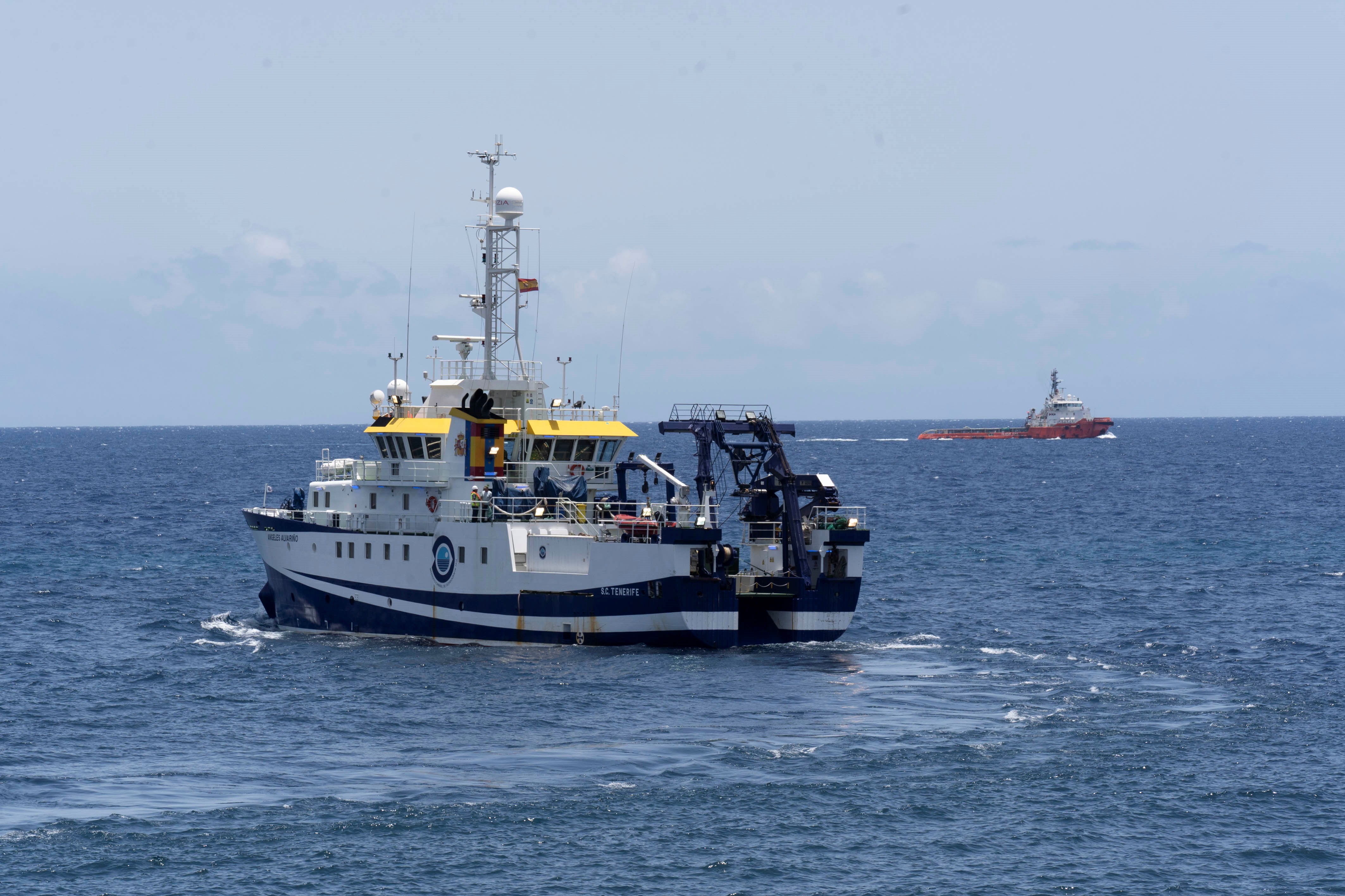 The ‘Angeles Alvarino’ is involved in the search operations off the coast of Tenerife, Spain.