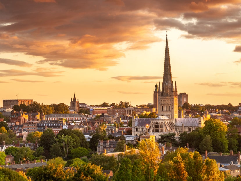 Sunset over Norwich