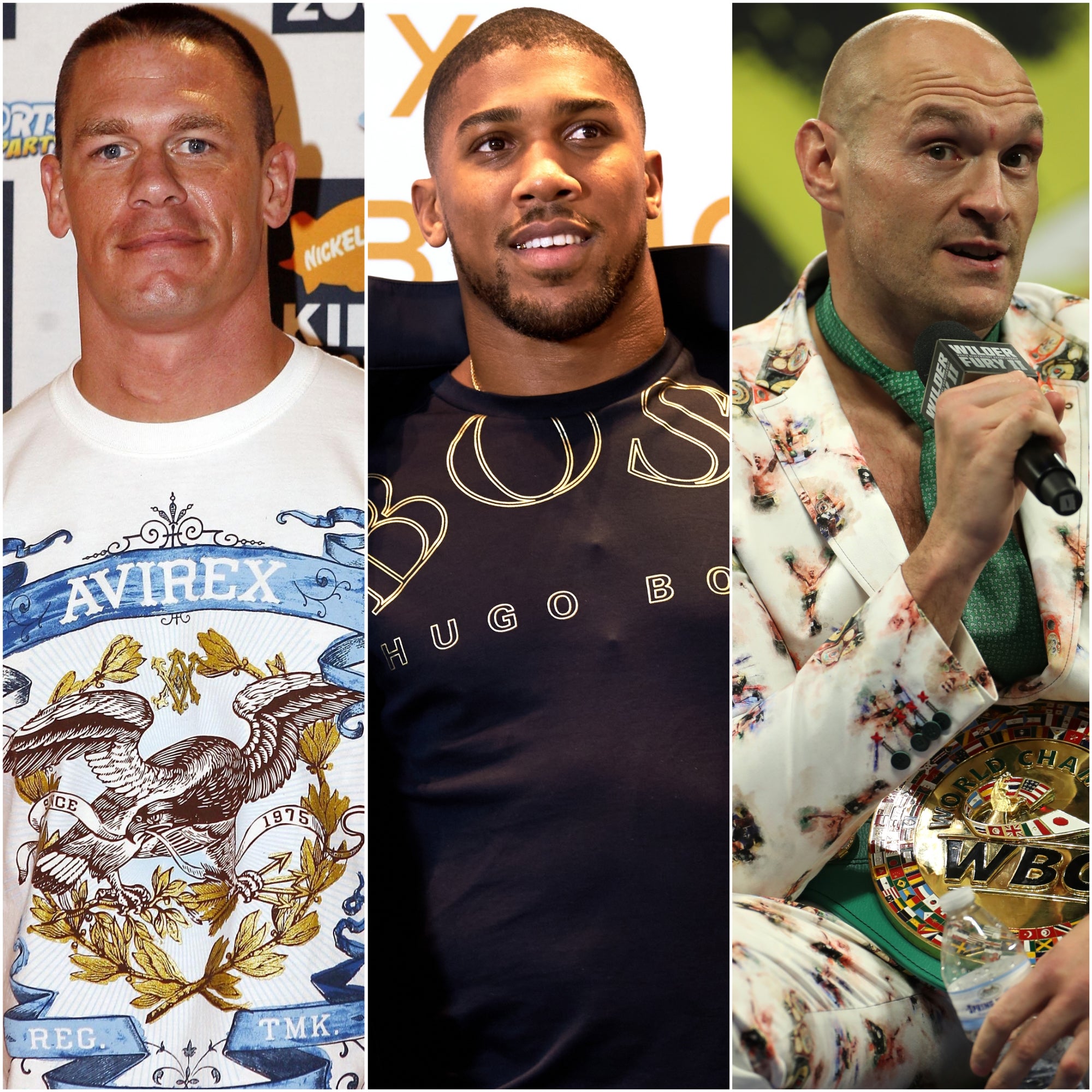 John Cena, Anthony Joshua and Tyson Fury