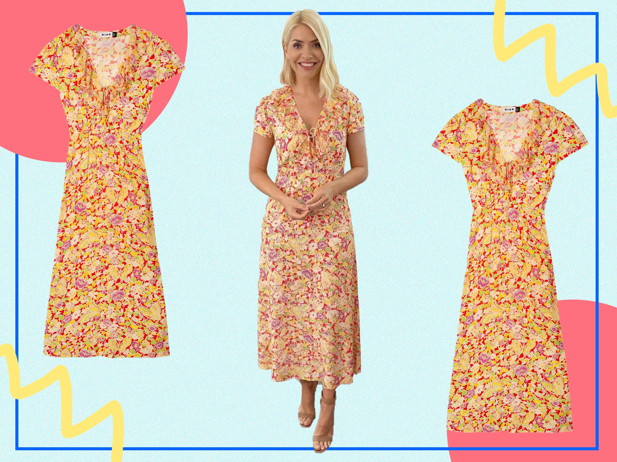 The colour palette and short sleeves make this dress a summer-ready hit