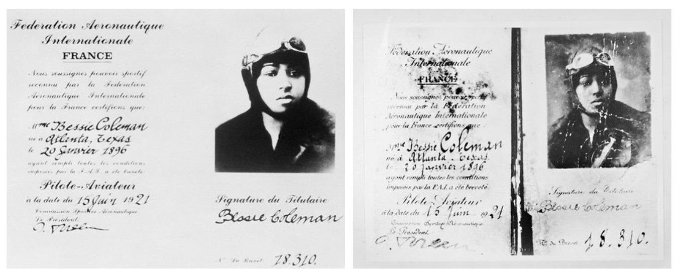 Bessie received her FAI license on 15 June, 1921, becoming the first African American woman to do so