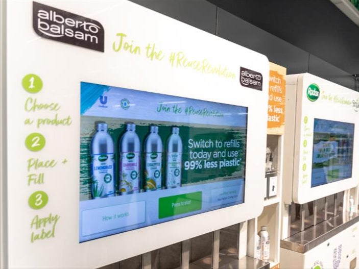 Unilever refill machines in Asda