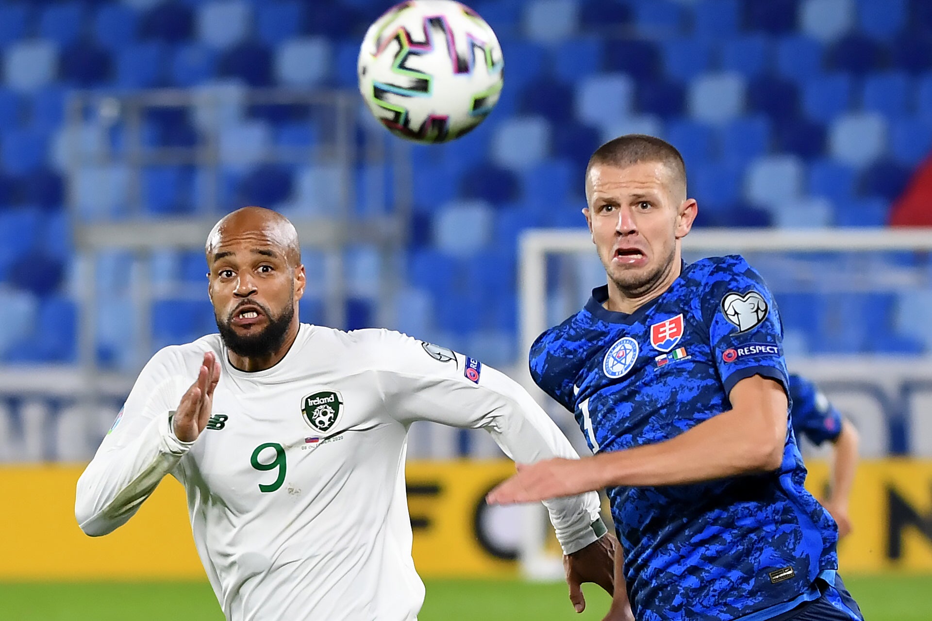 Slovakia defender Denis Vavro (right) has tested positive for coronavirus