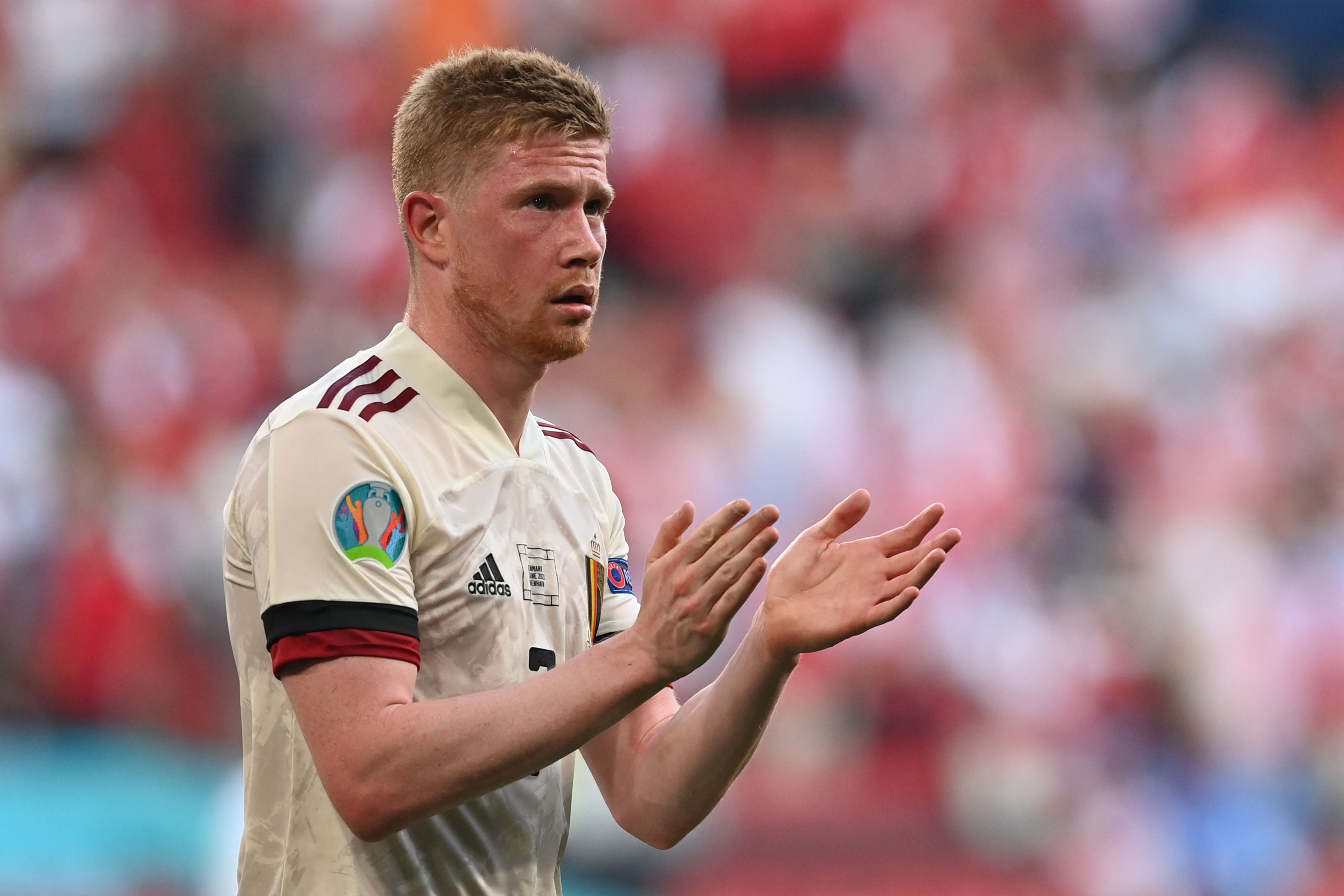 Kevin De Bruyne celebrates after inspiring Belgium’s comeback in Denmark