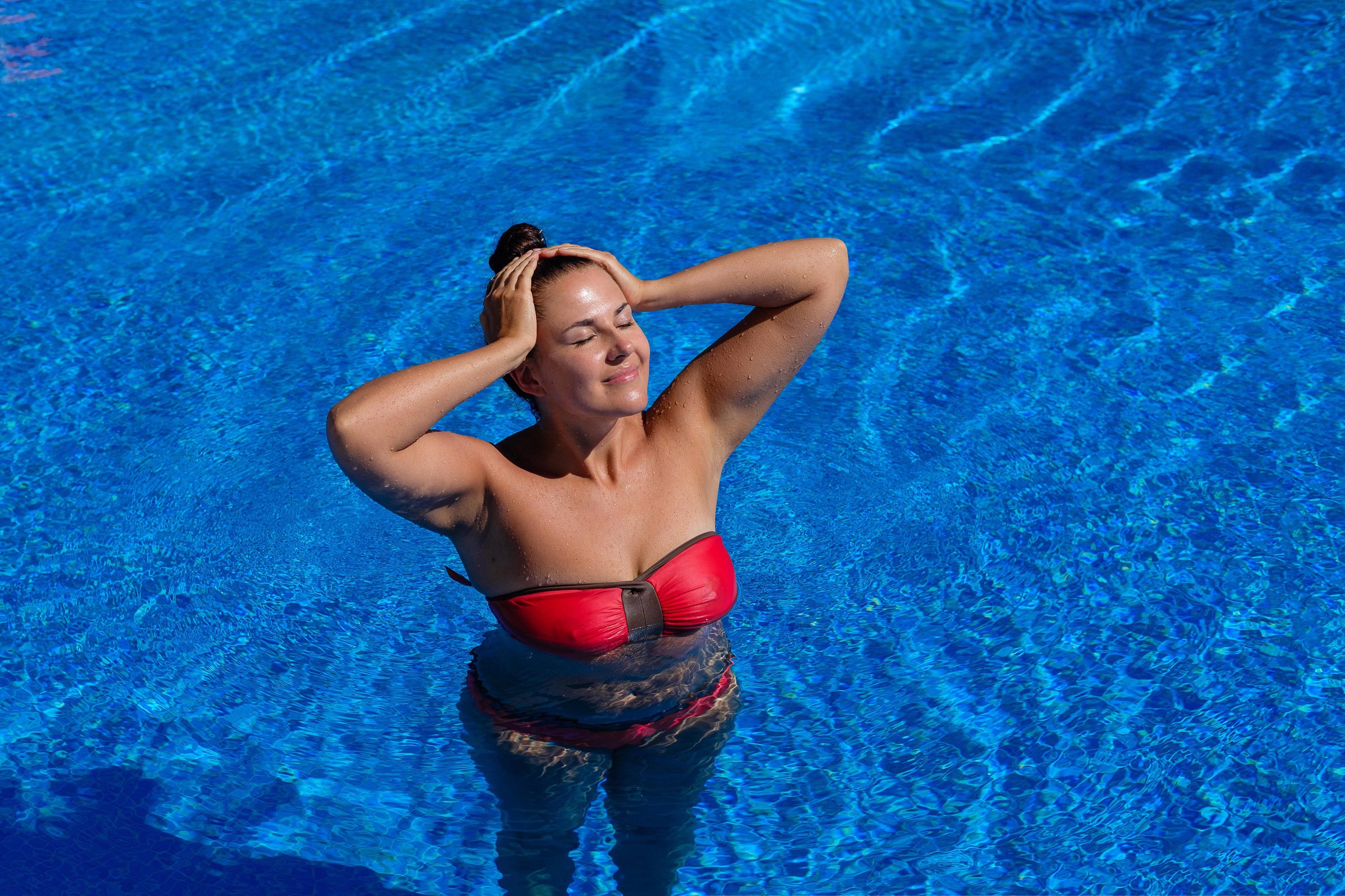 Woman in swimming pool