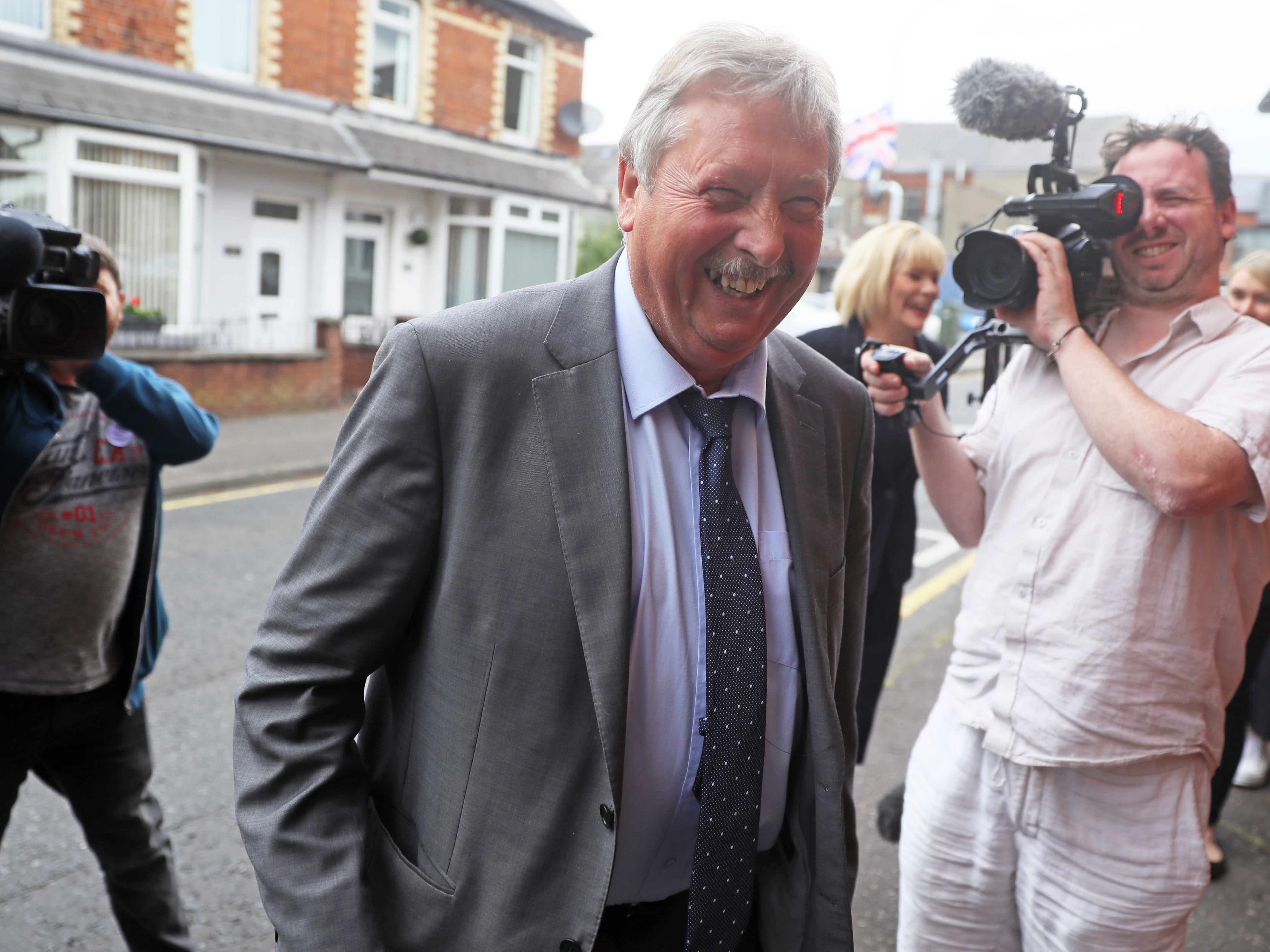 DUP MP Sammy Wilson arrives for crisis meeting on Thursday night