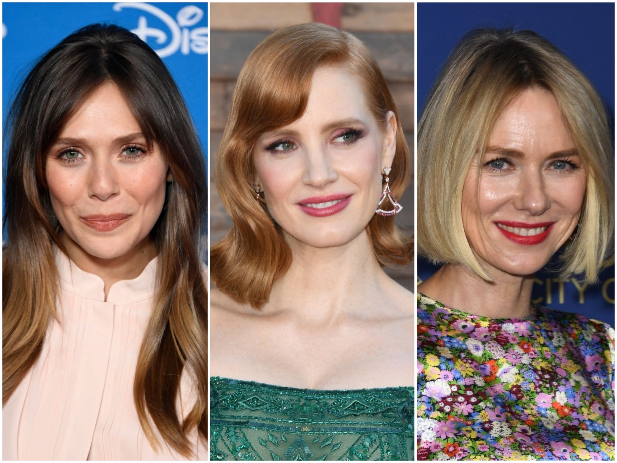 Actors Elizabeth Olsen, Jessica Chastain and Naomi Watts