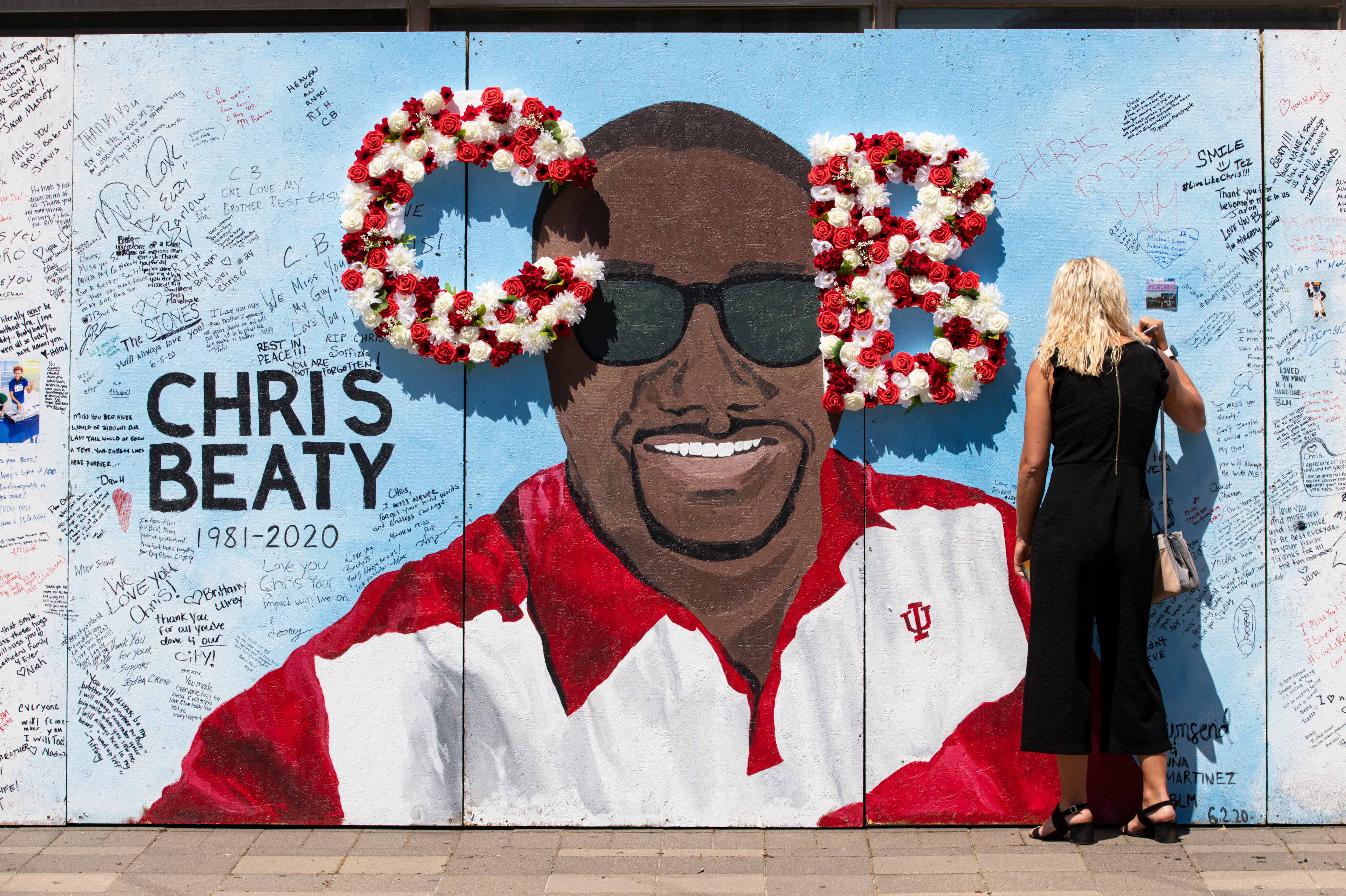 A memorial wall for Chris Beaty