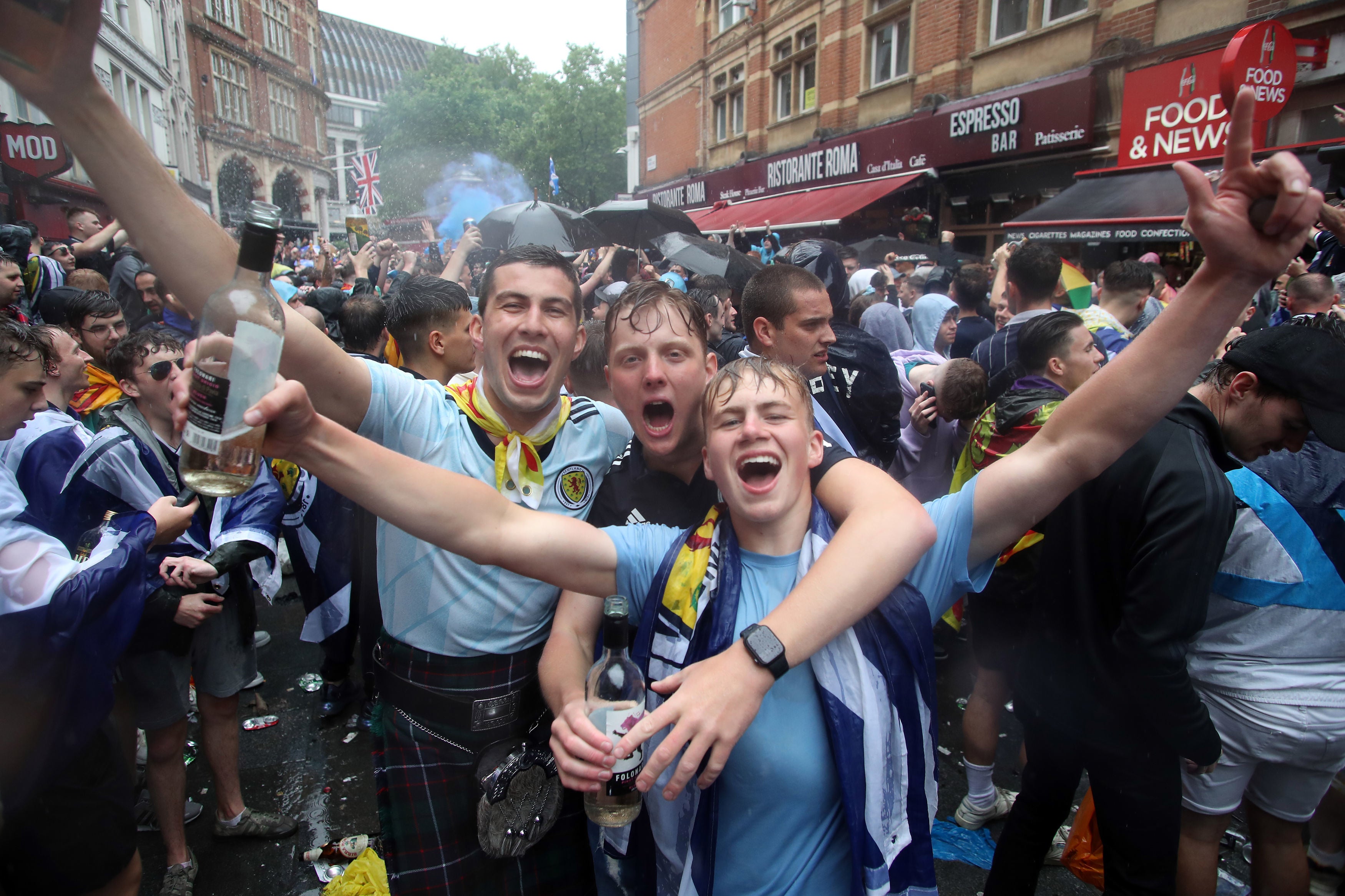 Scotland fans gathered in Leicester Square