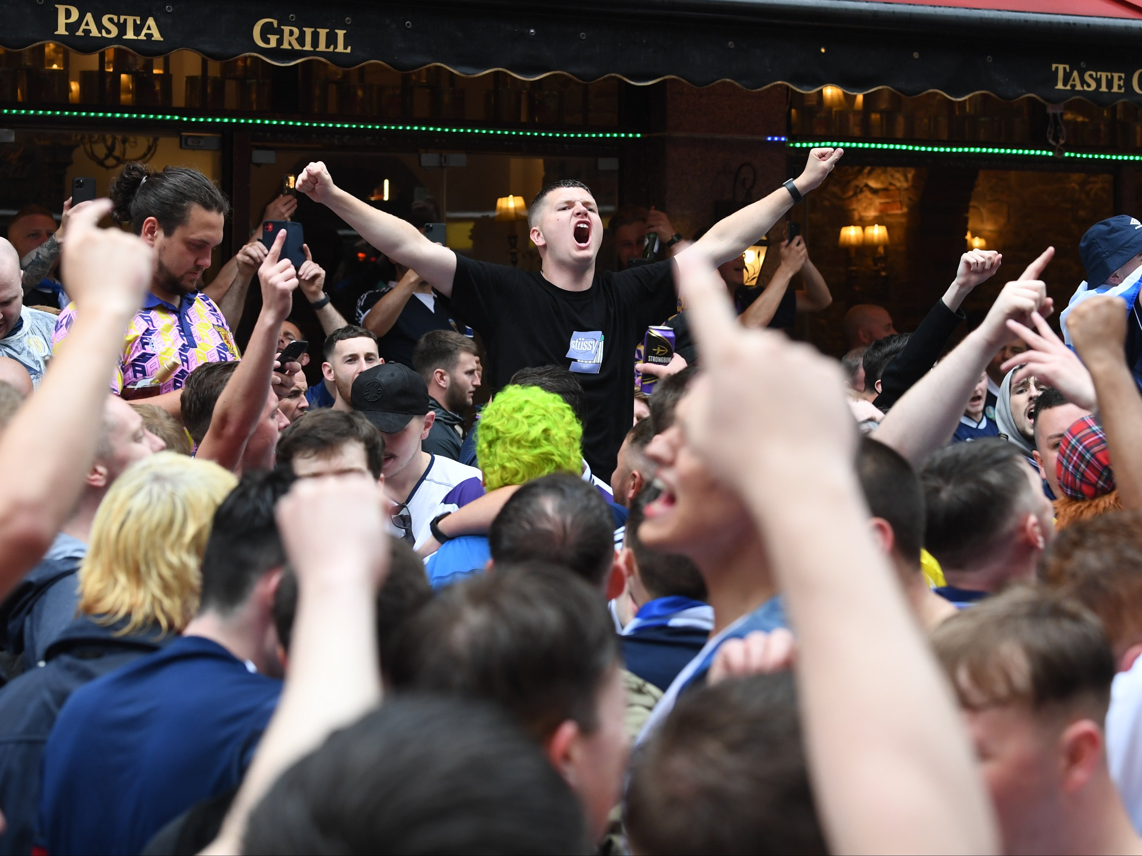 Scotland fans gather in Leicester Square before England vs Scotland match at Euro 2020