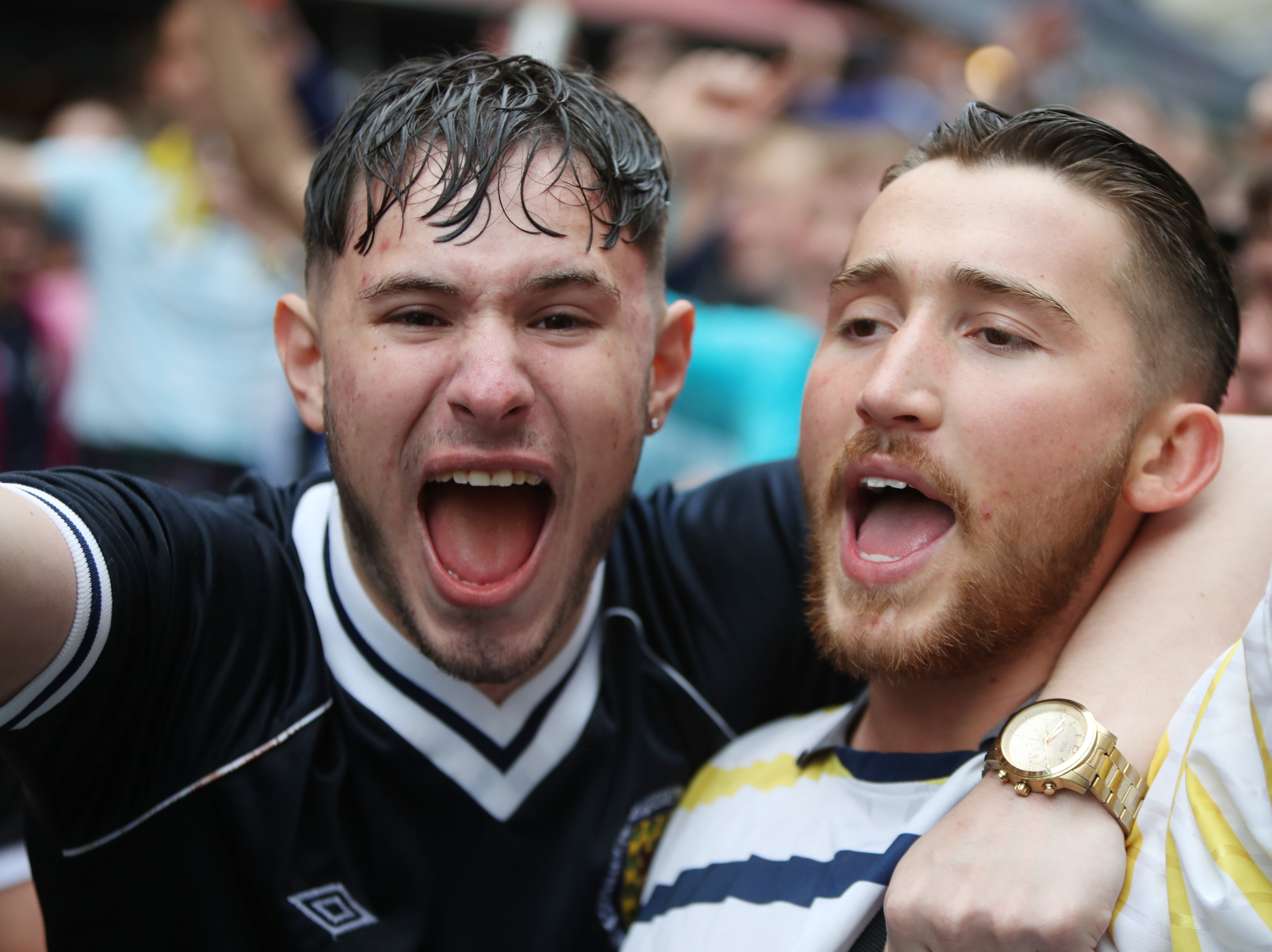 Scotland fans gather in Leicester Square before England vs Scotland match at Euro 2020