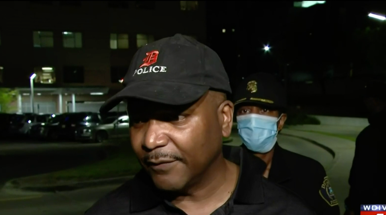 Detroit interim police Chief James White holds a press conference to discuss the highway shootings