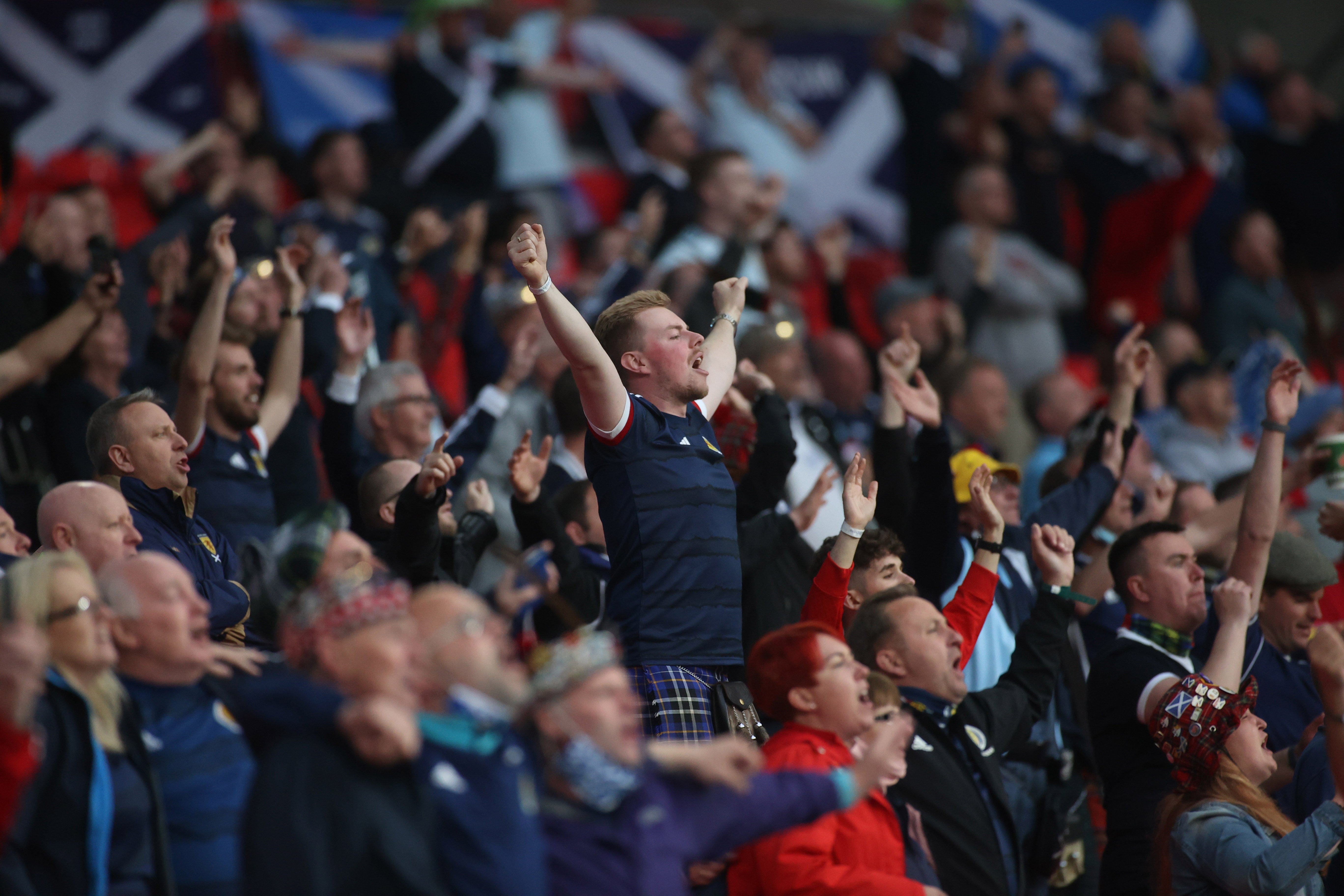 Scotland fans inside Wembley