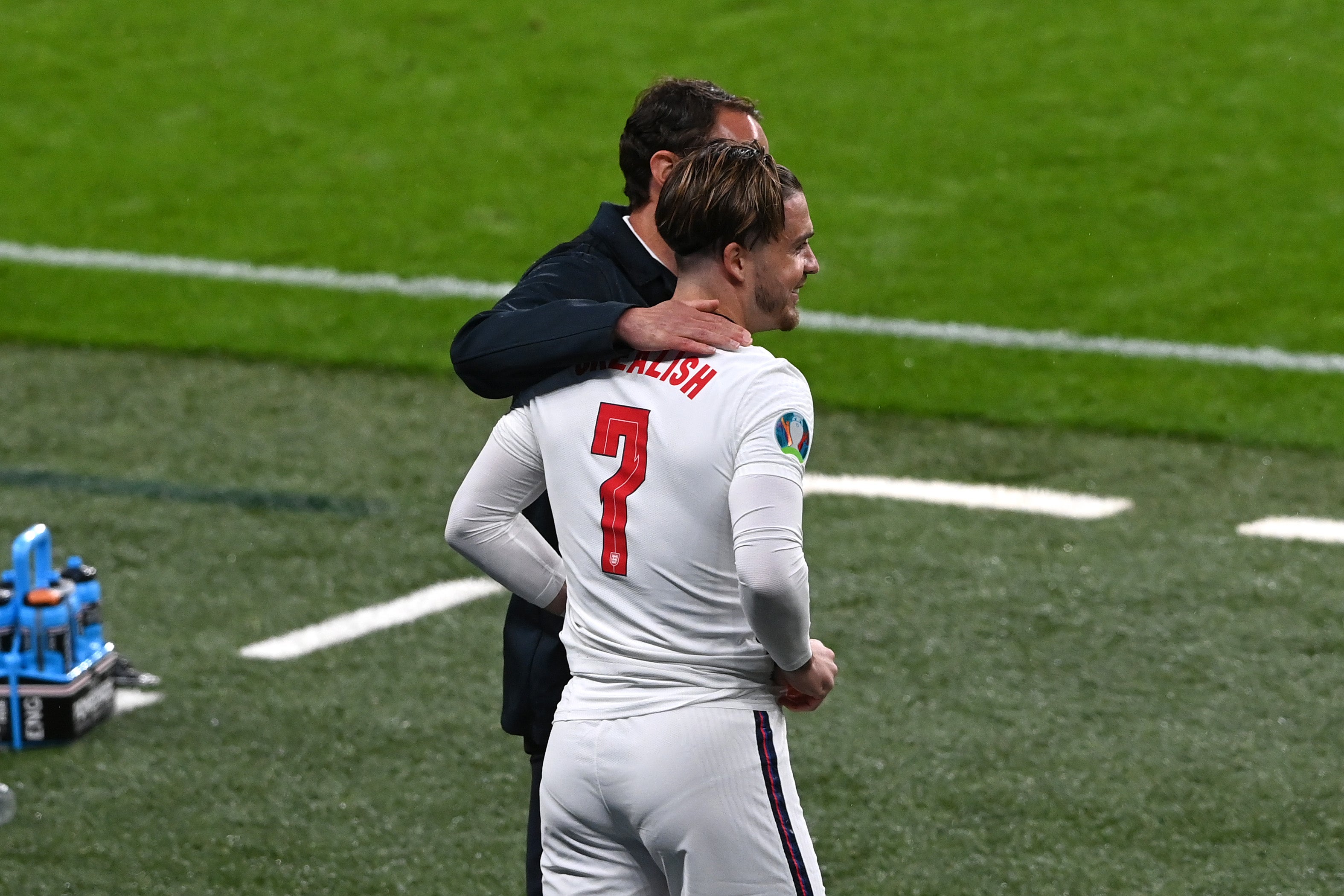 Gareth Southgate with Jack Grealish