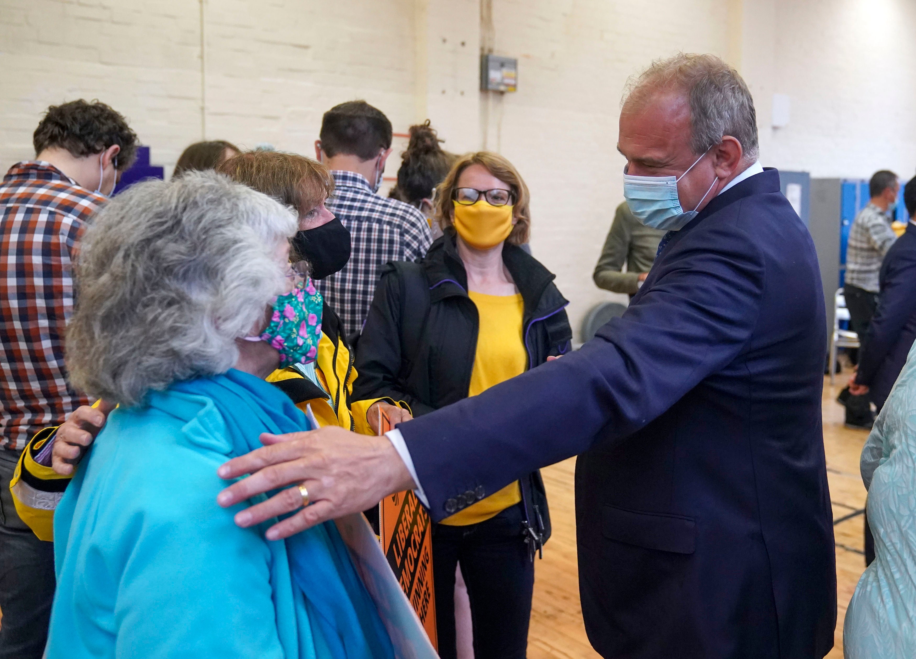 Ed Davey shortly after the by-election victory on Friday