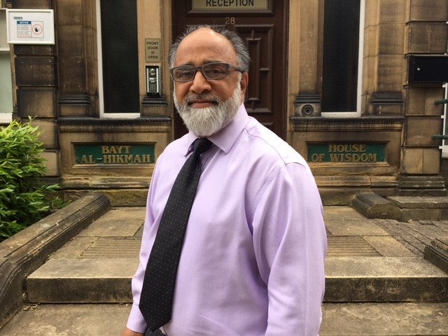 Nadeem Raja outside the Al-Hikmah Centre