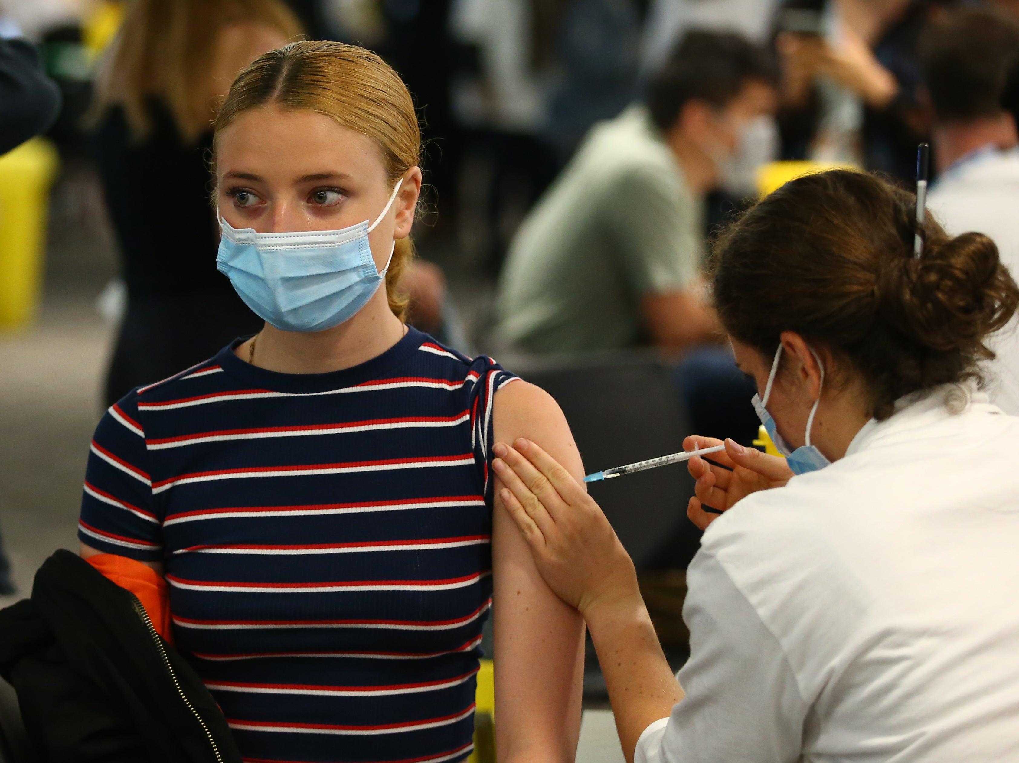 A pop-up mass vaccination centre opened at Chelsea’s Stamford Bridge stadium in London over the weekend