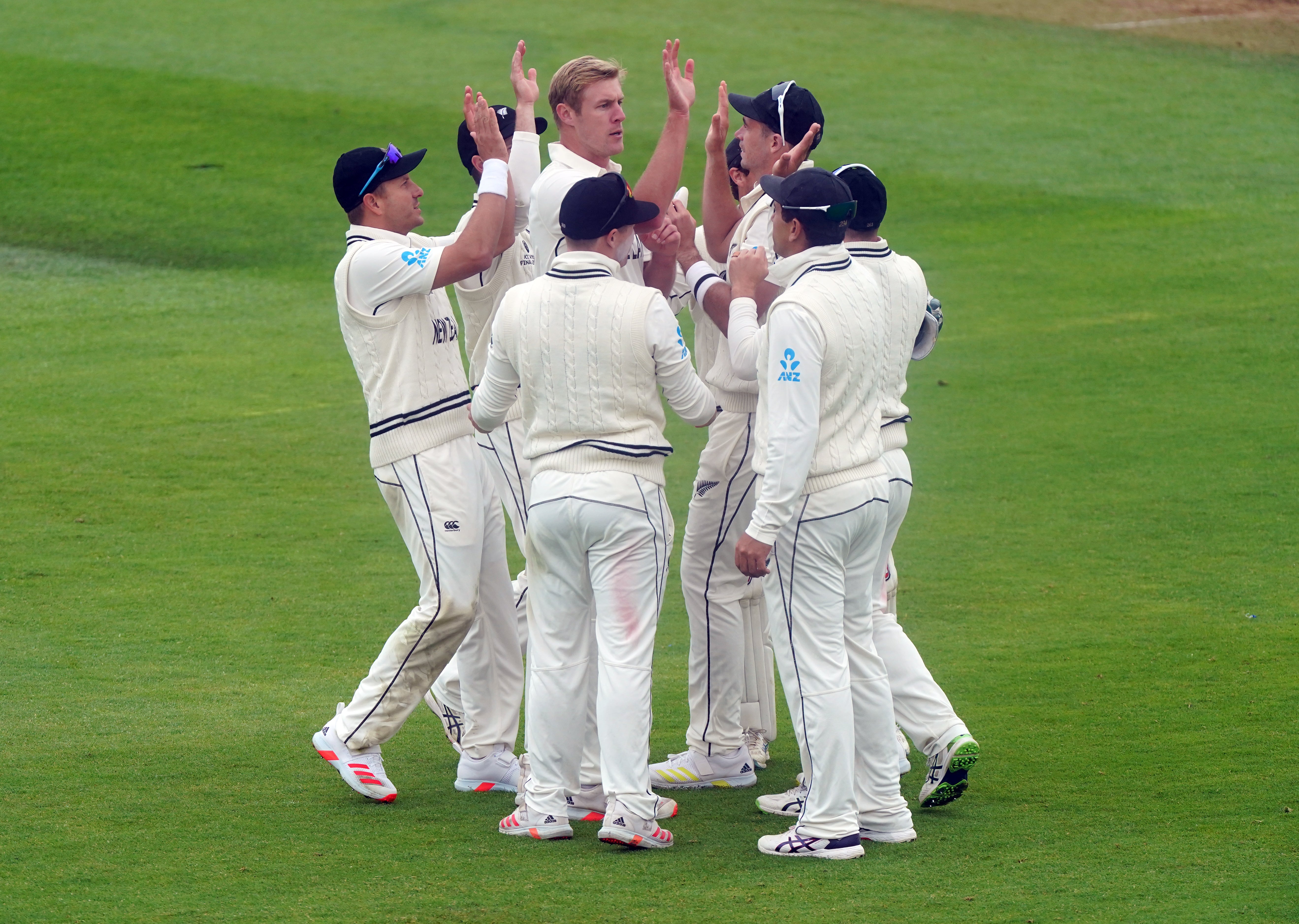 Kyle Jamieson, centre, was in terrific form for New Zealand