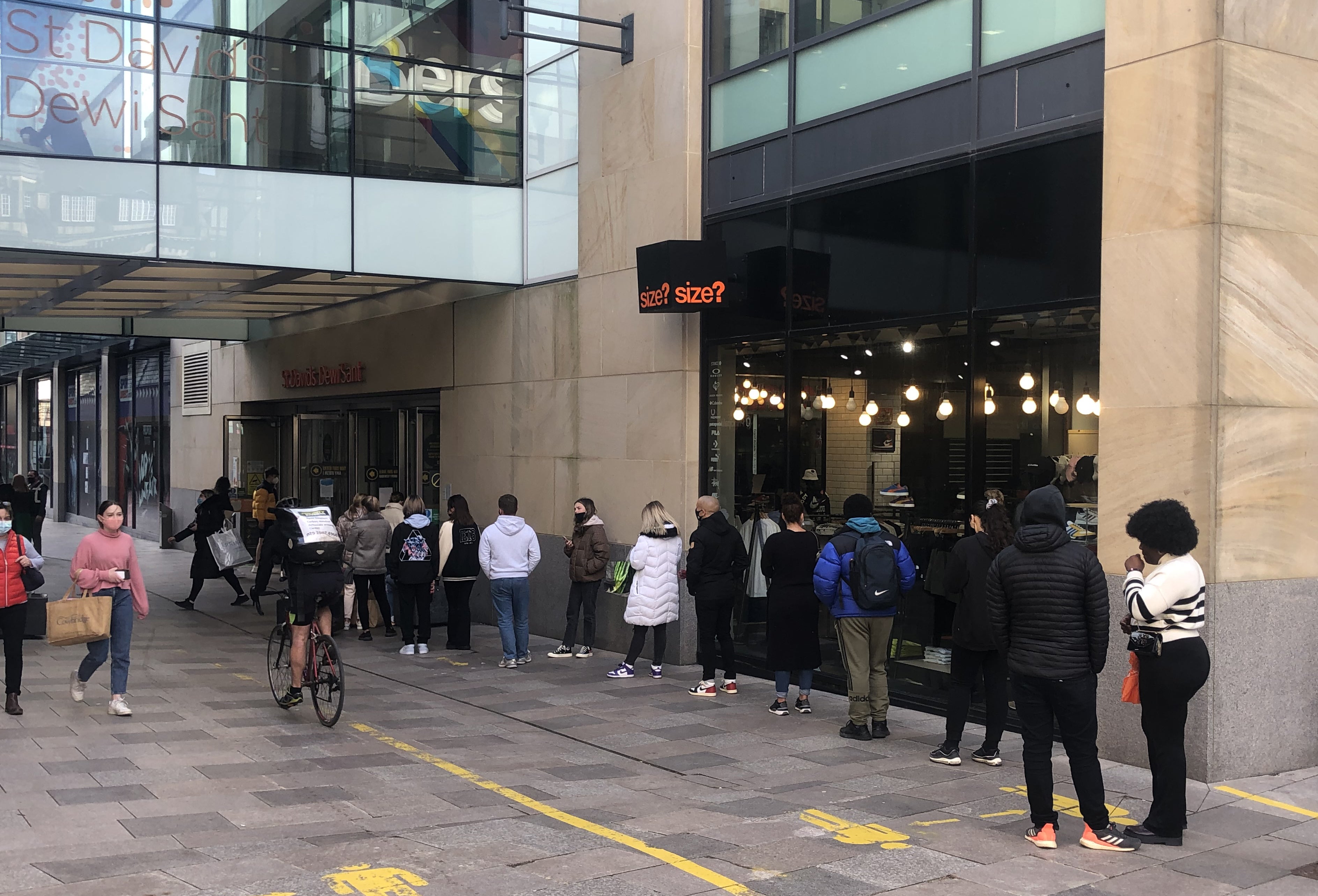 Shoppers in Cardiff