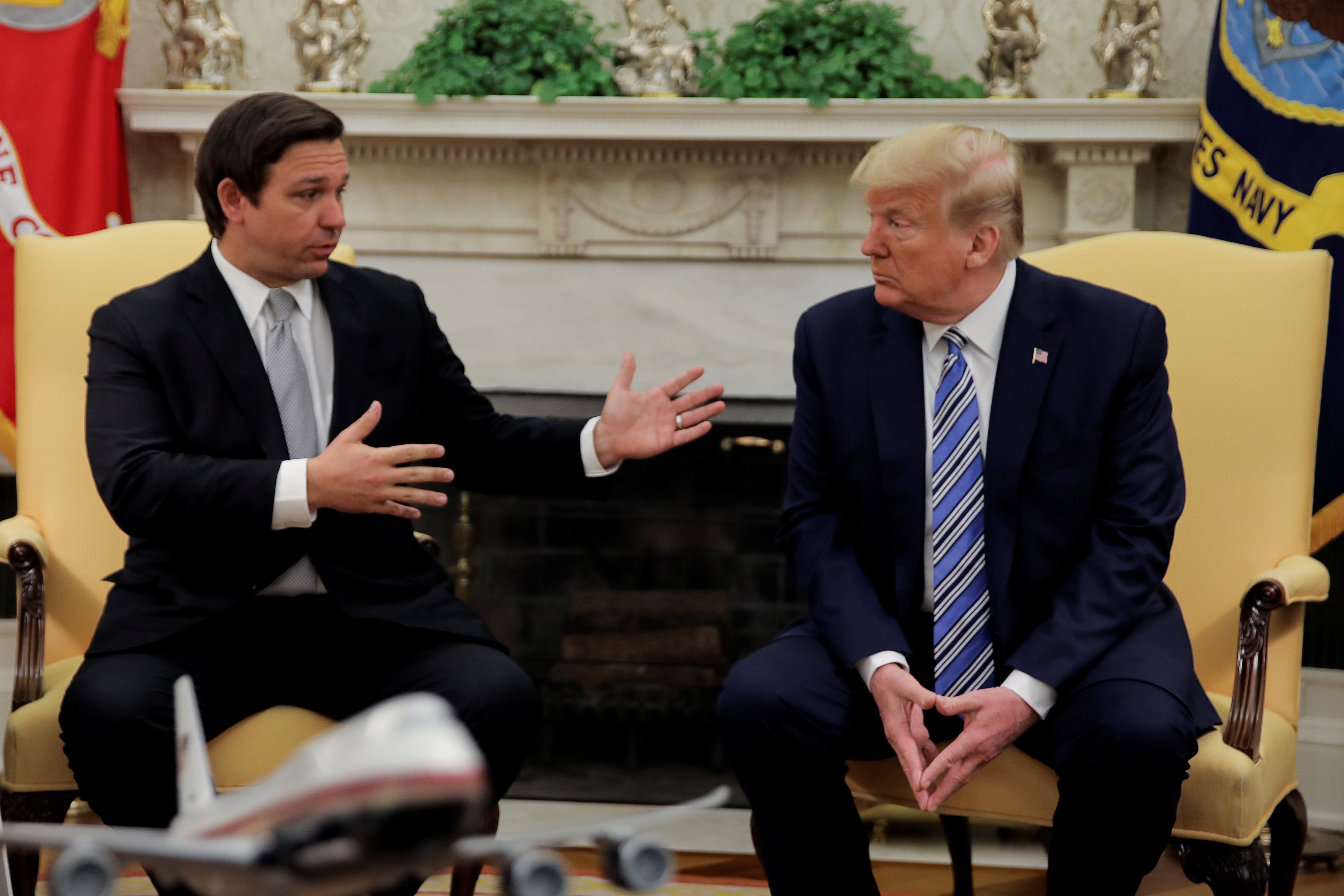 Trump meeting with Florida Governor DeSantis about coronavirus at the White House