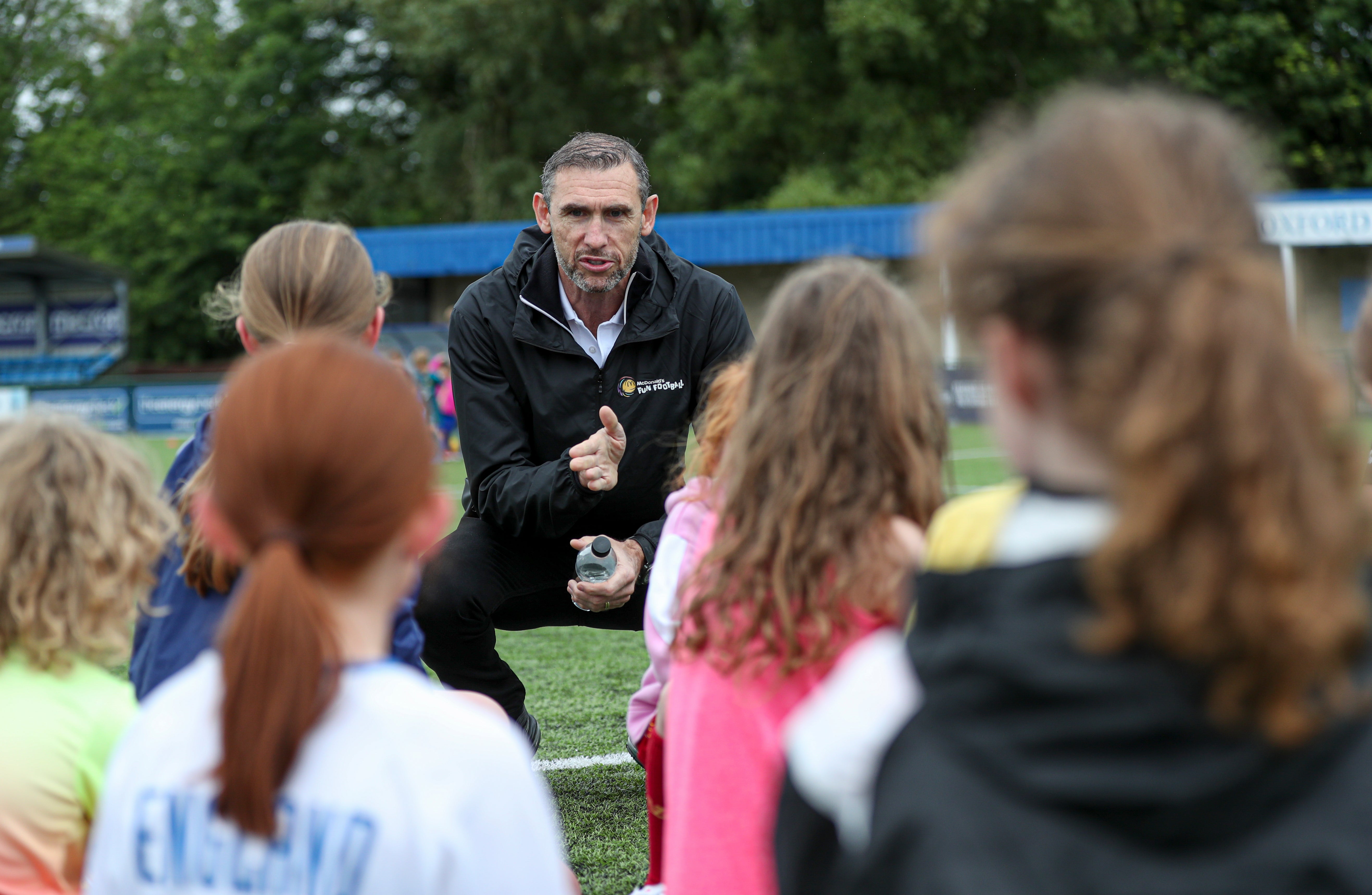 Martin Keown takes part in the McDonald's fun football session at Oxford City Football Club.