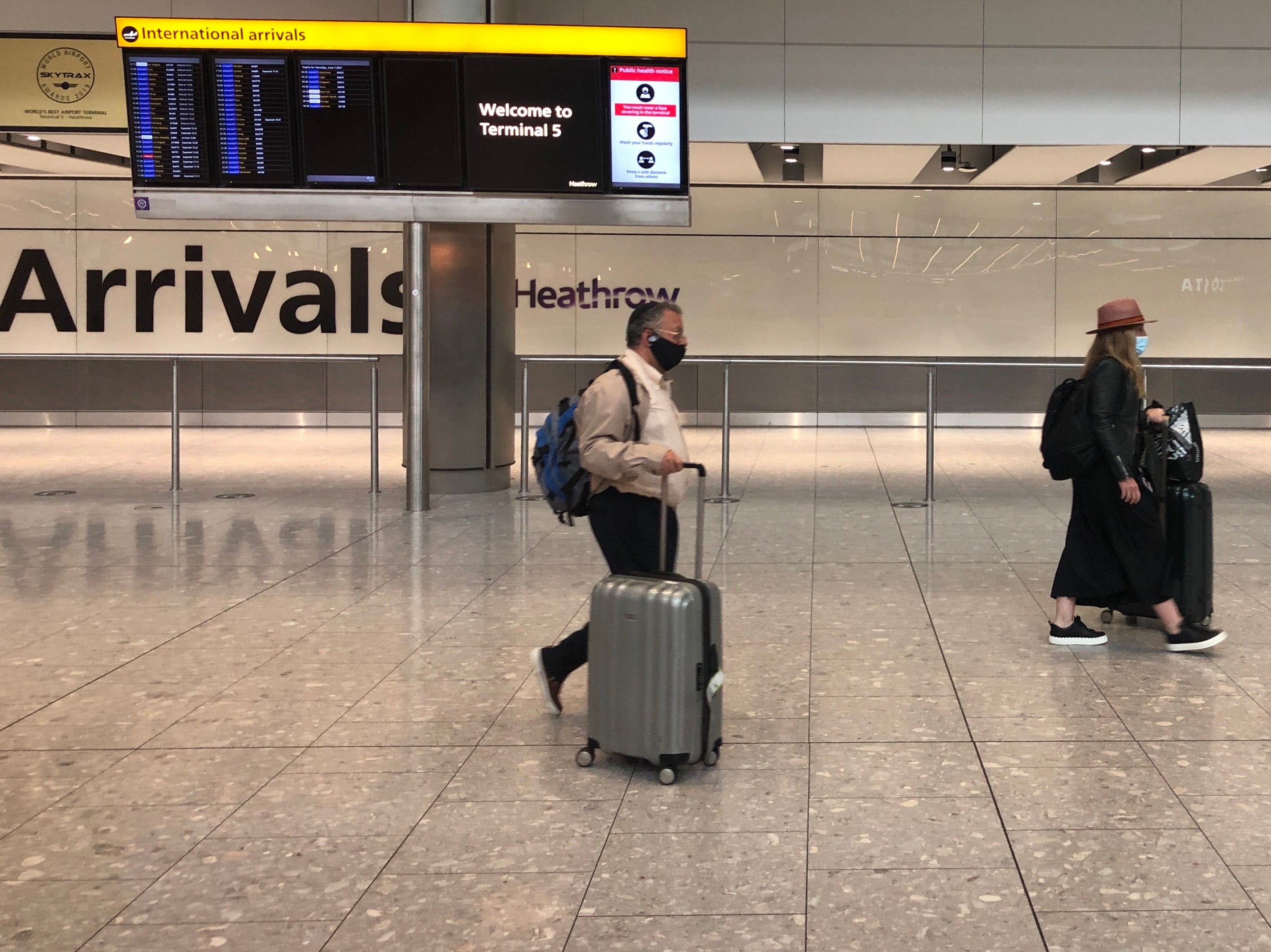 Homeward bound: Arrivals at Heathrow and other airports face a series of tests