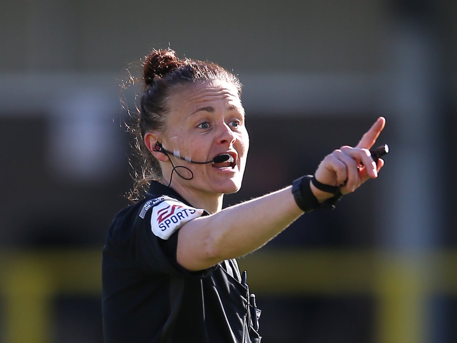 Rebecca Welch was the first female referee to be appointed to officiate an EFL game in April