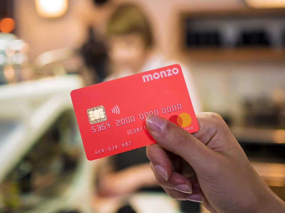 A Monzo bank card