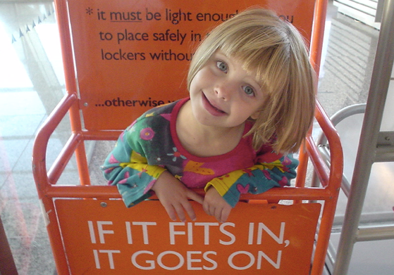 Cabin squeeze: a reminder that small children cannot be taken as cabin baggage (yet)