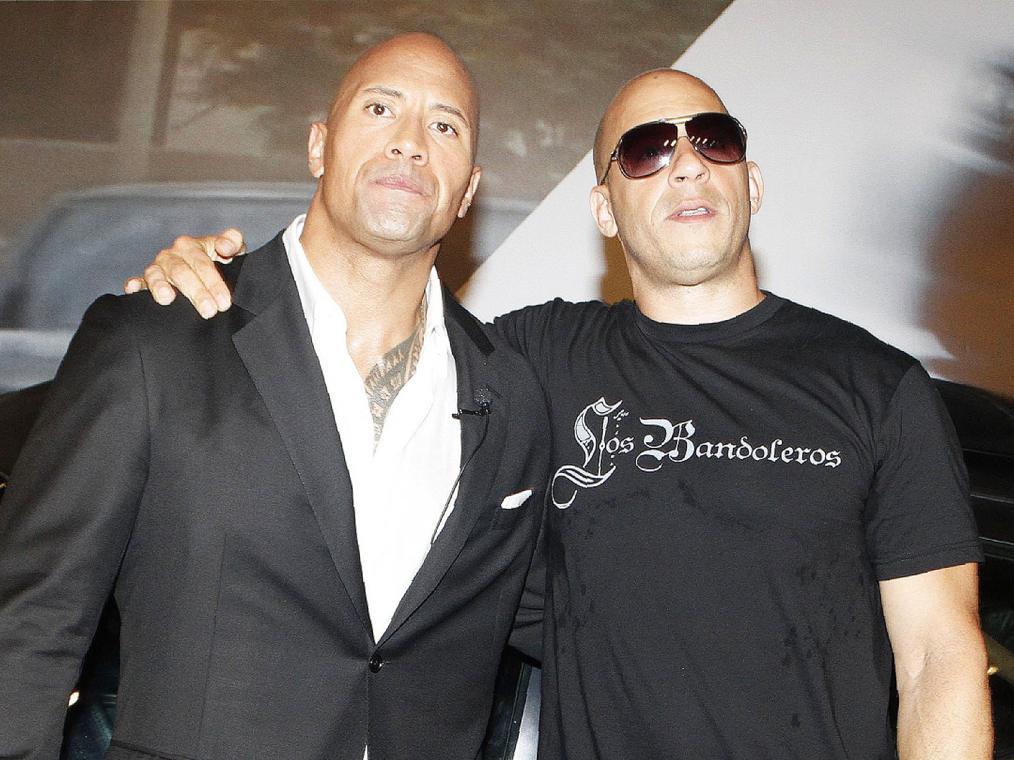 Dwayne Johnson y Vin Diesel en el estreno de 'Fast Five' en 2011