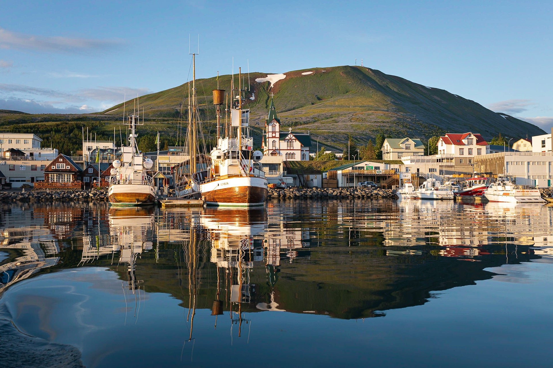 Husavik harbour in the north of the country