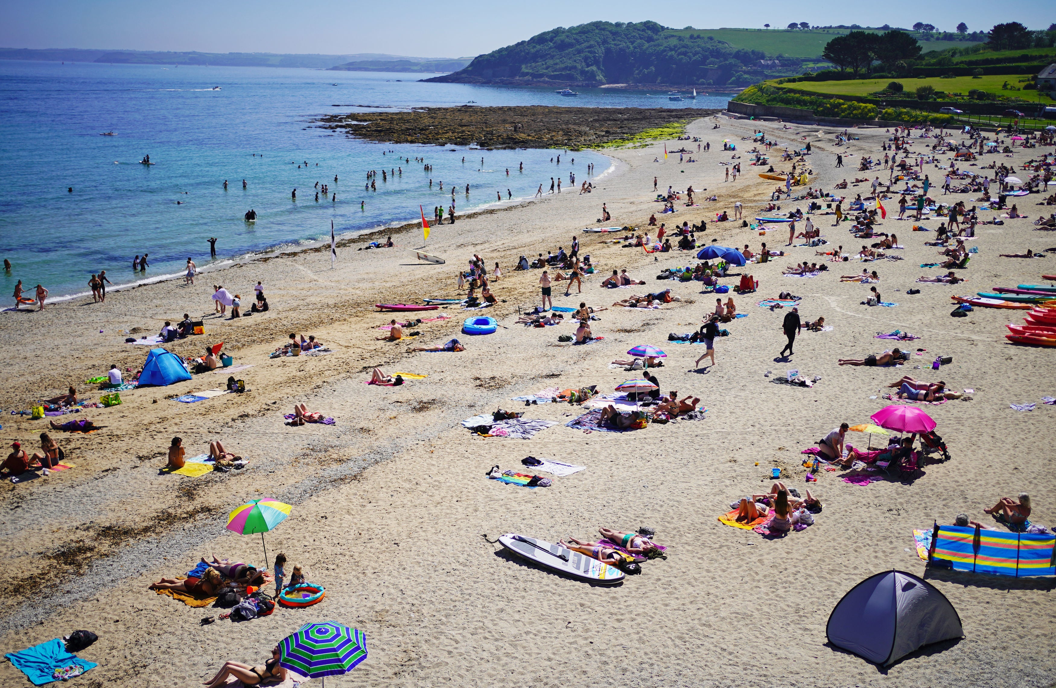 The body was found on the water’s edge at Gyllyngvase Beach