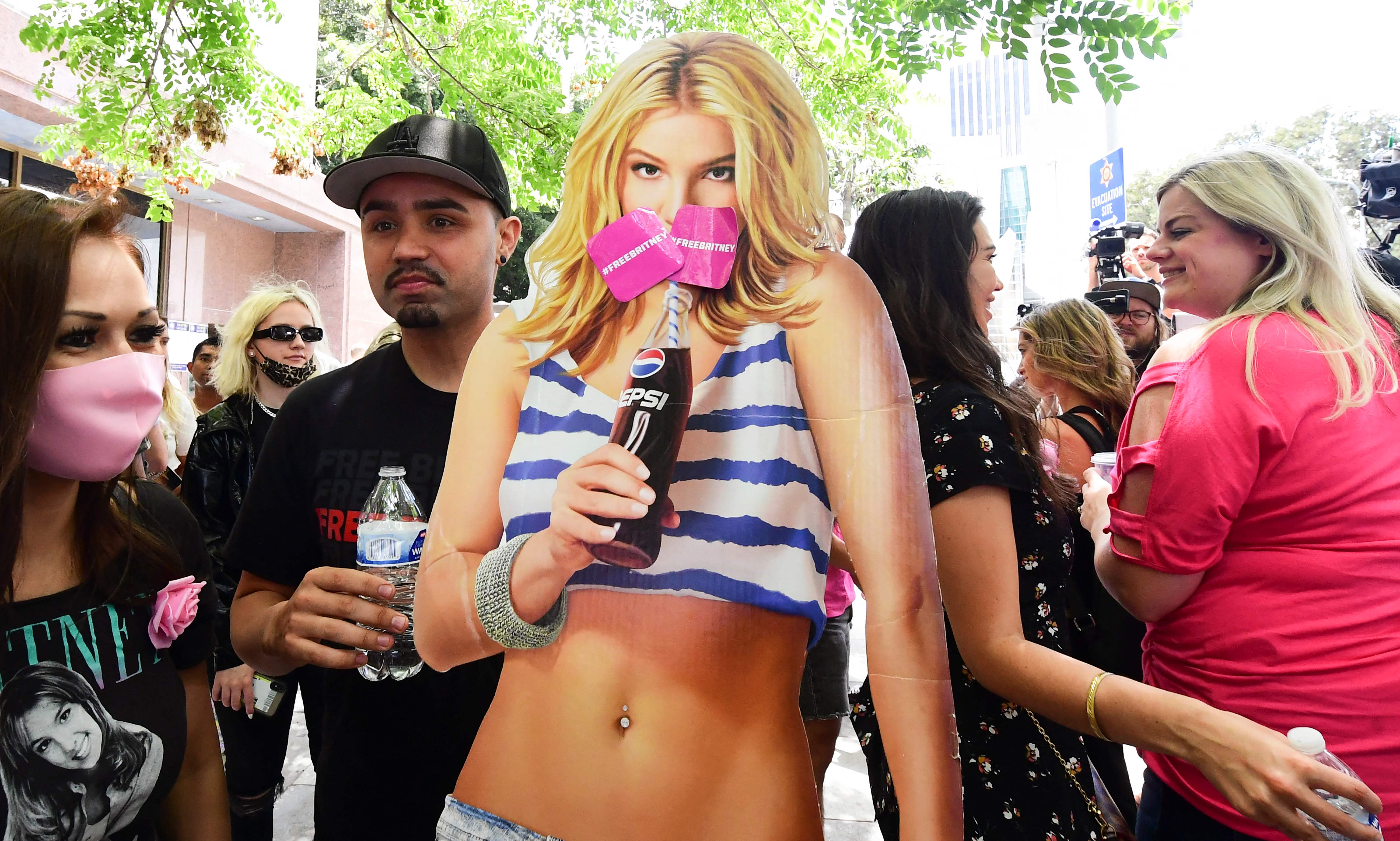 Fans and supporters of Britney Spears outside the County Courthouse in Los Angeles