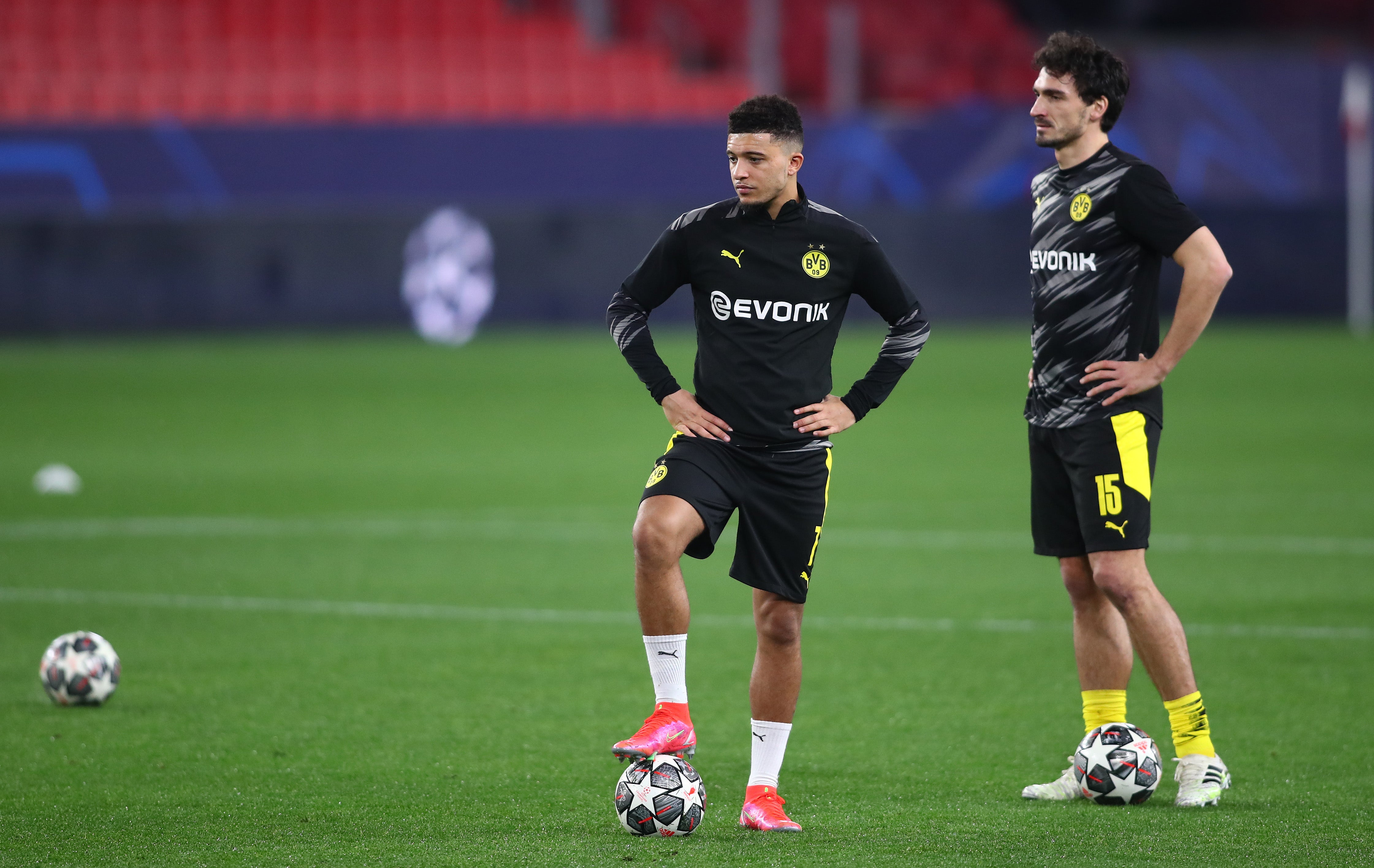 Sancho with Borussia Dortmund teammate and Germany defender Mats Hummels