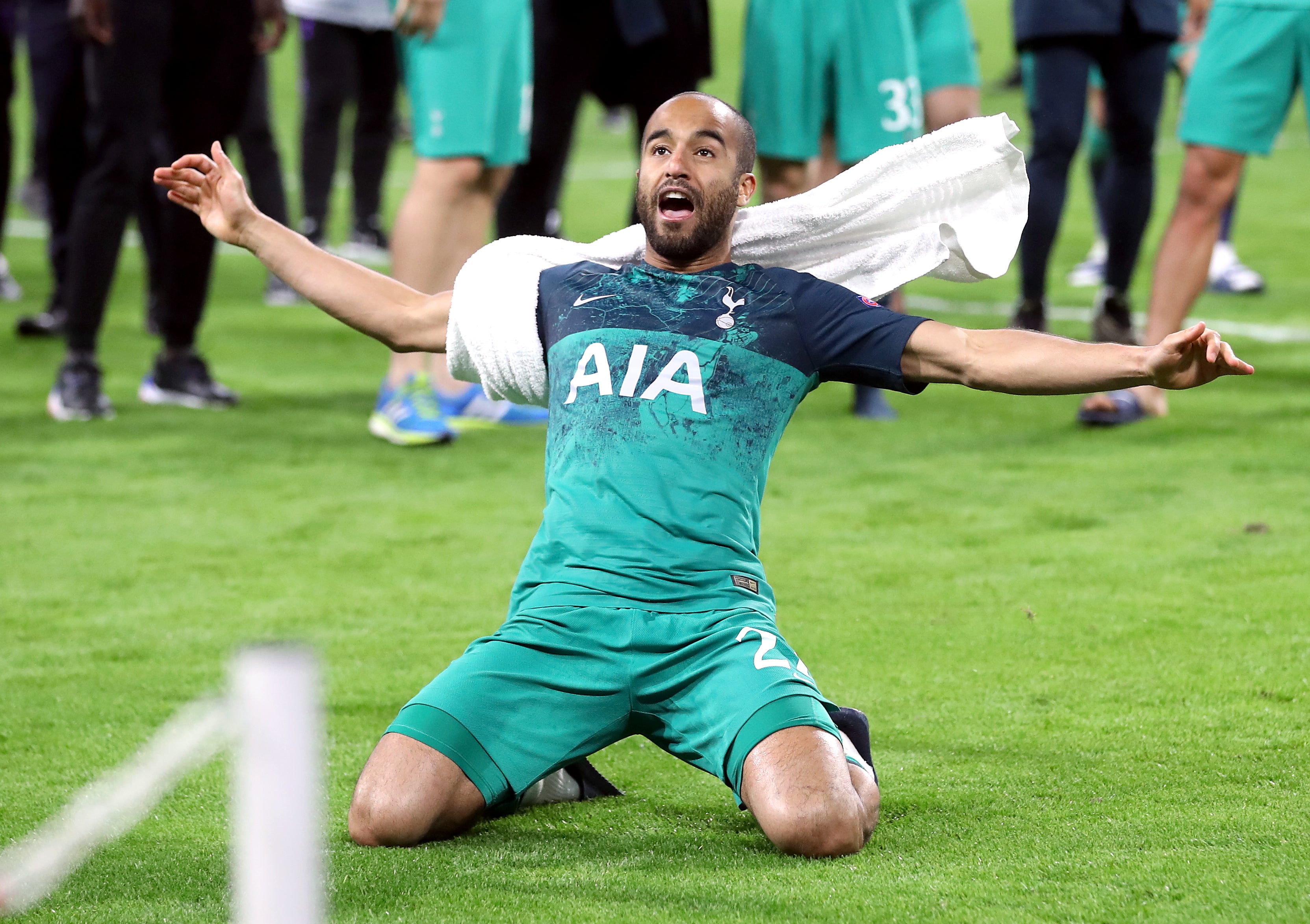 Lucas Moura celebrates Tottenham's dramatic away-goals victory over Ajax in the 2019 Champions League semi-finals