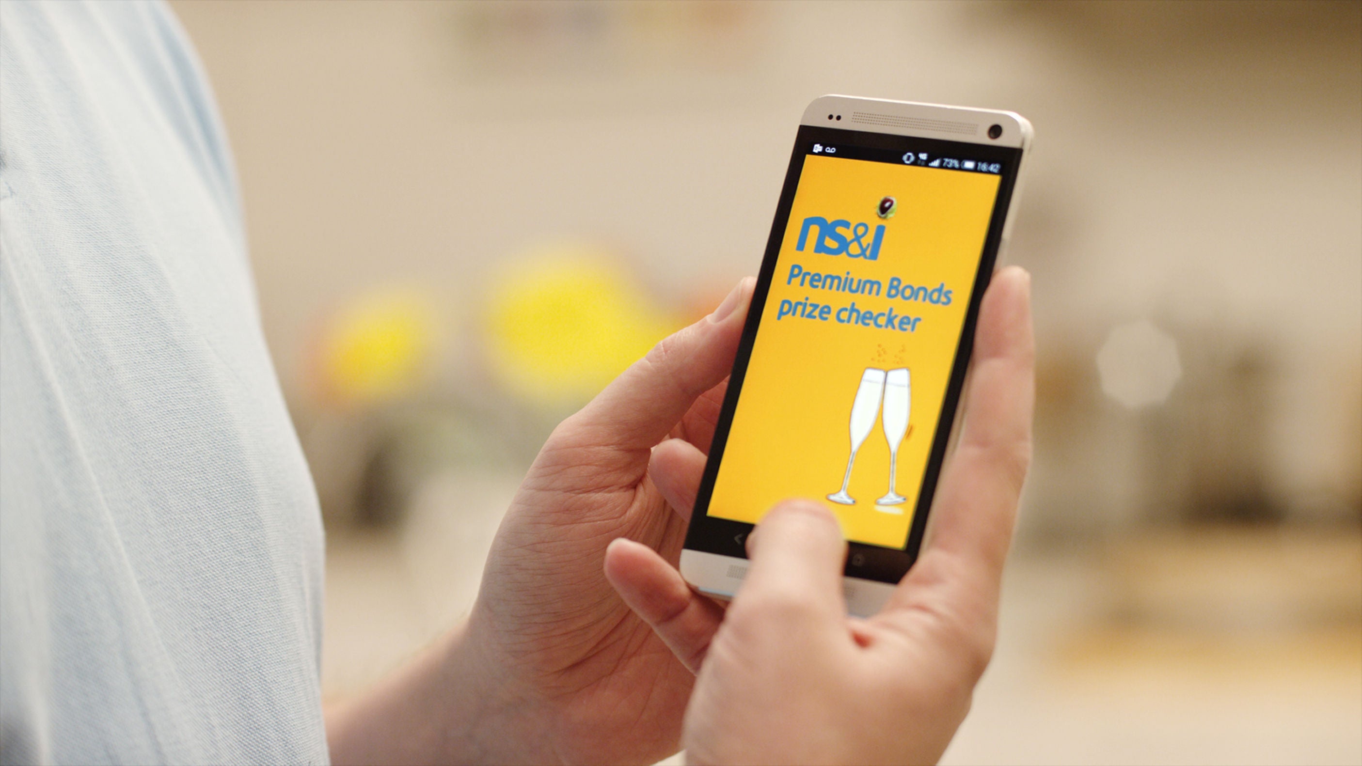 NS&I's prize checker app on a phone